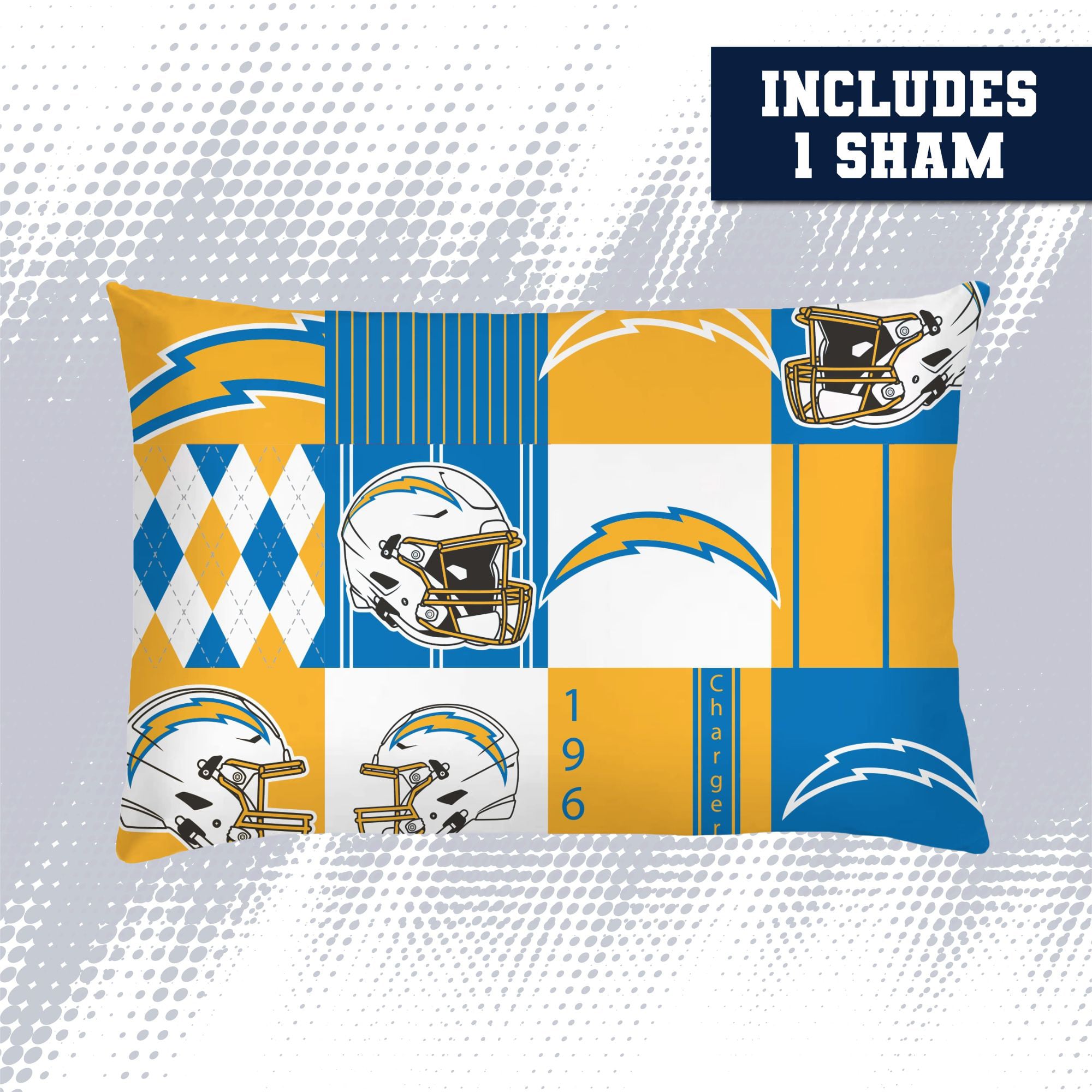 Ensemble de literie deux pièces Pegasus Los Angeles Chargers Patchwork Plaid Twin/Twin XL