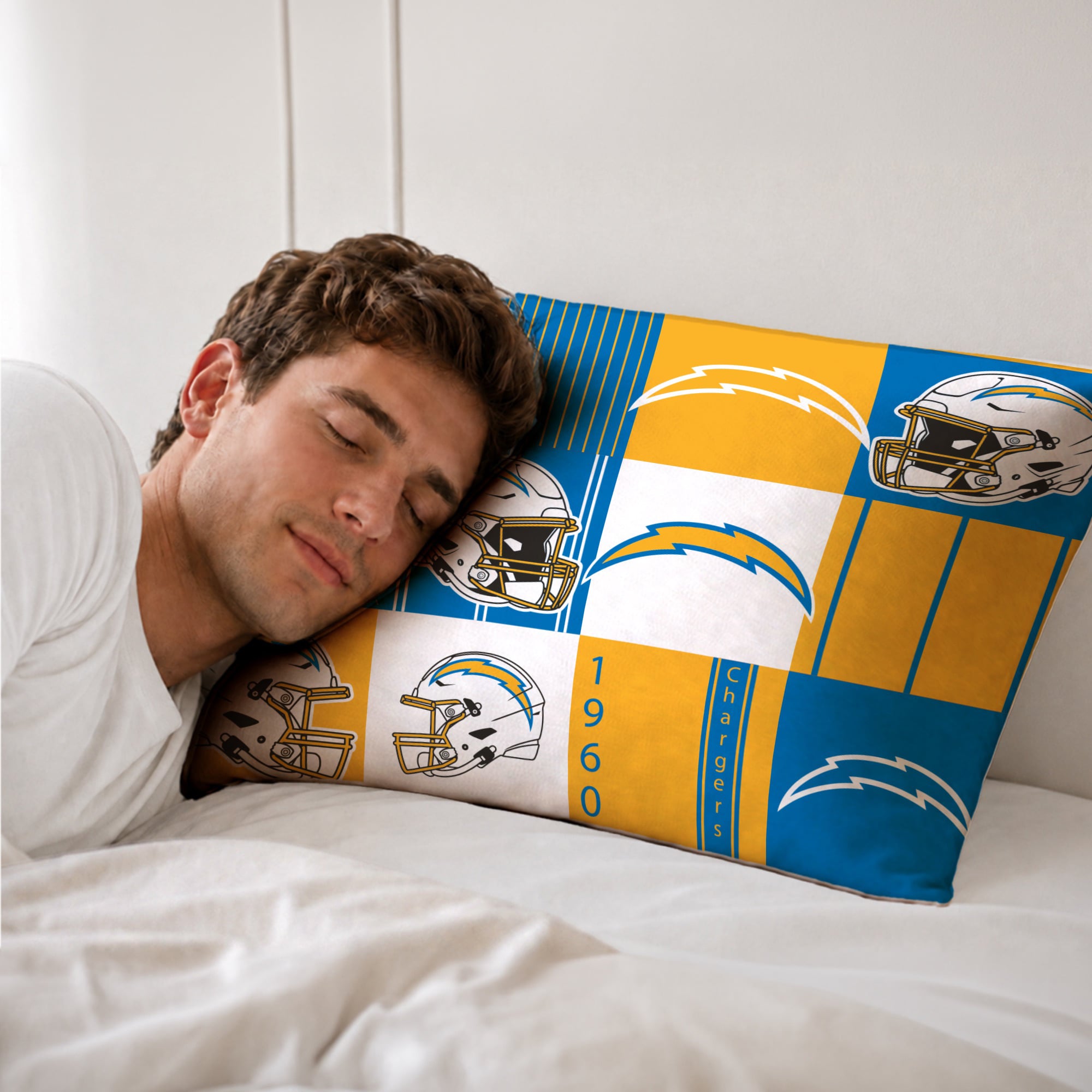 Ensemble de literie deux pièces Pegasus Los Angeles Chargers Patchwork Plaid Twin/Twin XL