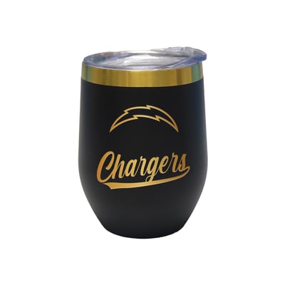 Los Angeles Chargers The Memory Company 12oz. Stainless Steel Gold Lettering Stemless Wine Tumbler