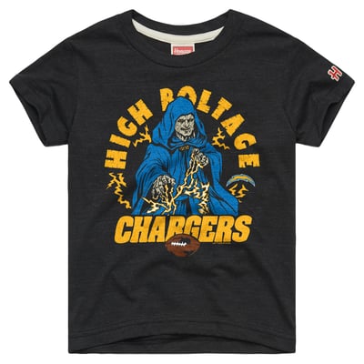  Los Angeles Chargers Homage Toddler NFL x Star Wars Dark Side Tri-Blend T-Shirt - Charcoal