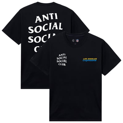 Los Angeles Chargers AntiSocialSocialClub x NFL Unisex Snap T-Shirt - Black