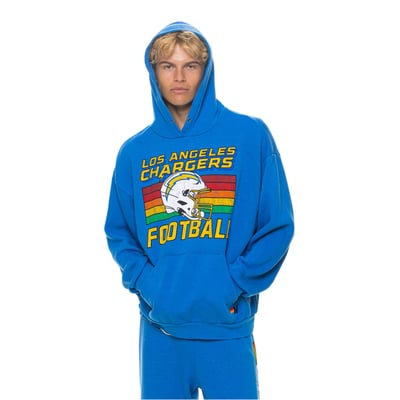 Los Angeles Chargers Aviator Nation Unisex Relaxed Tri-Blend Hoodie - Powder Blue