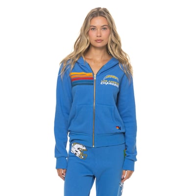 Los Angeles Chargers Aviator Nation Unisex Tri-Blend Full-Zip Hoodie - Powder Blue