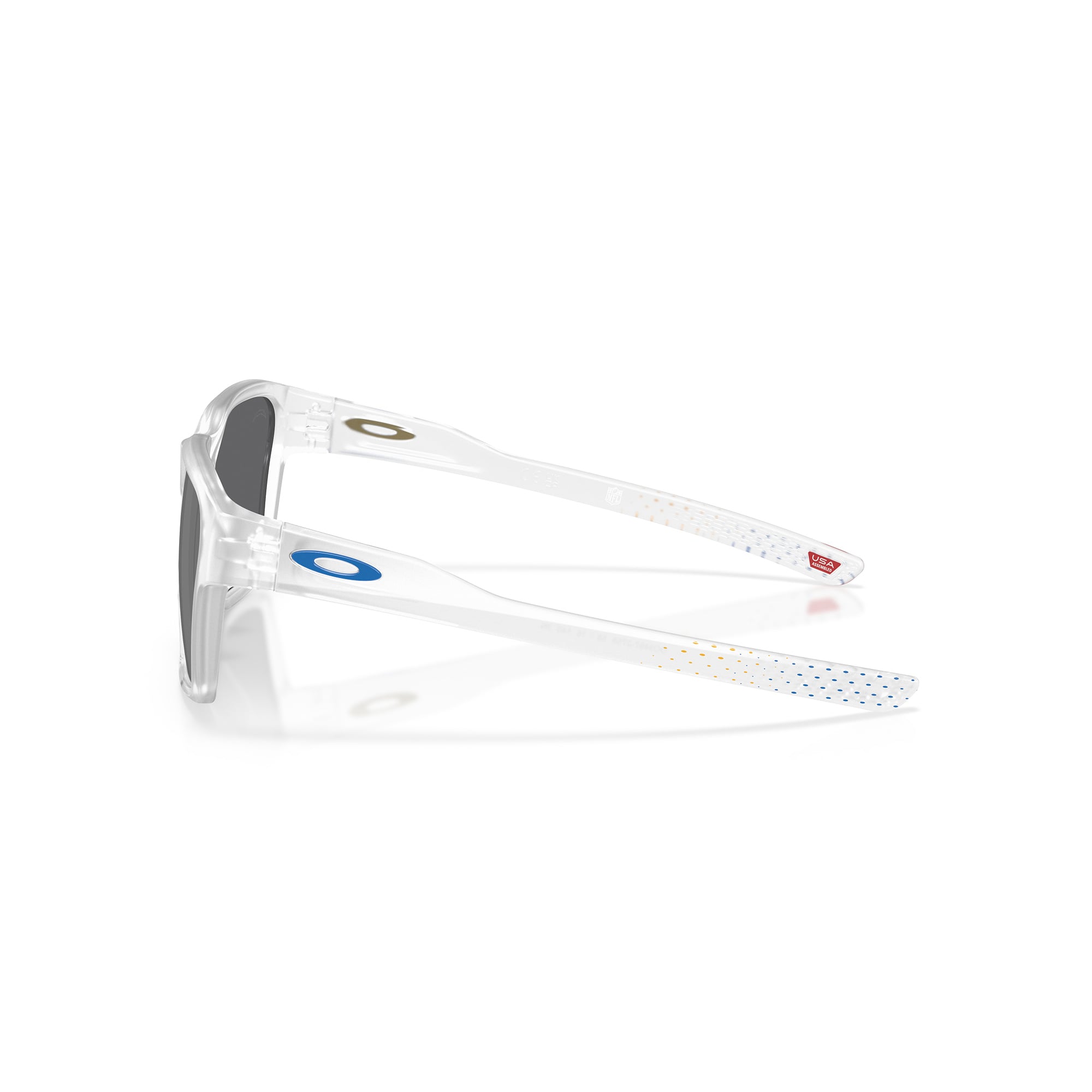 Unisex Oakley Los Angeles Chargers Briza Matte Clear Sunglasses with Prizm Black Polarized Lenses