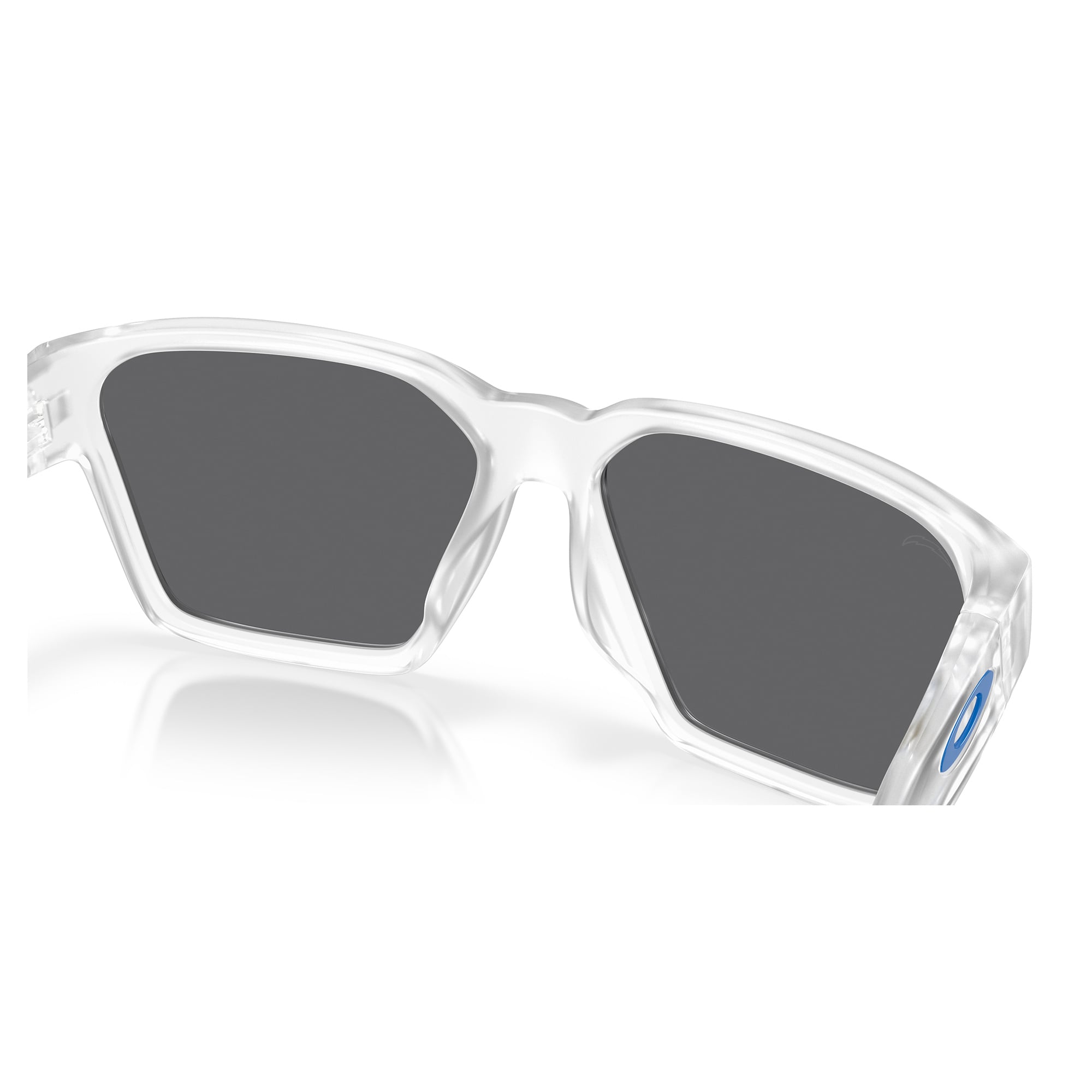 Unisex Oakley Los Angeles Chargers Briza Matte Clear Sunglasses with Prizm Black Polarized Lenses