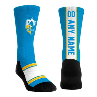  Los Angeles Chargers Rock Em Unisex Throwback Jersey Custom Crew Socks - Powder Blue