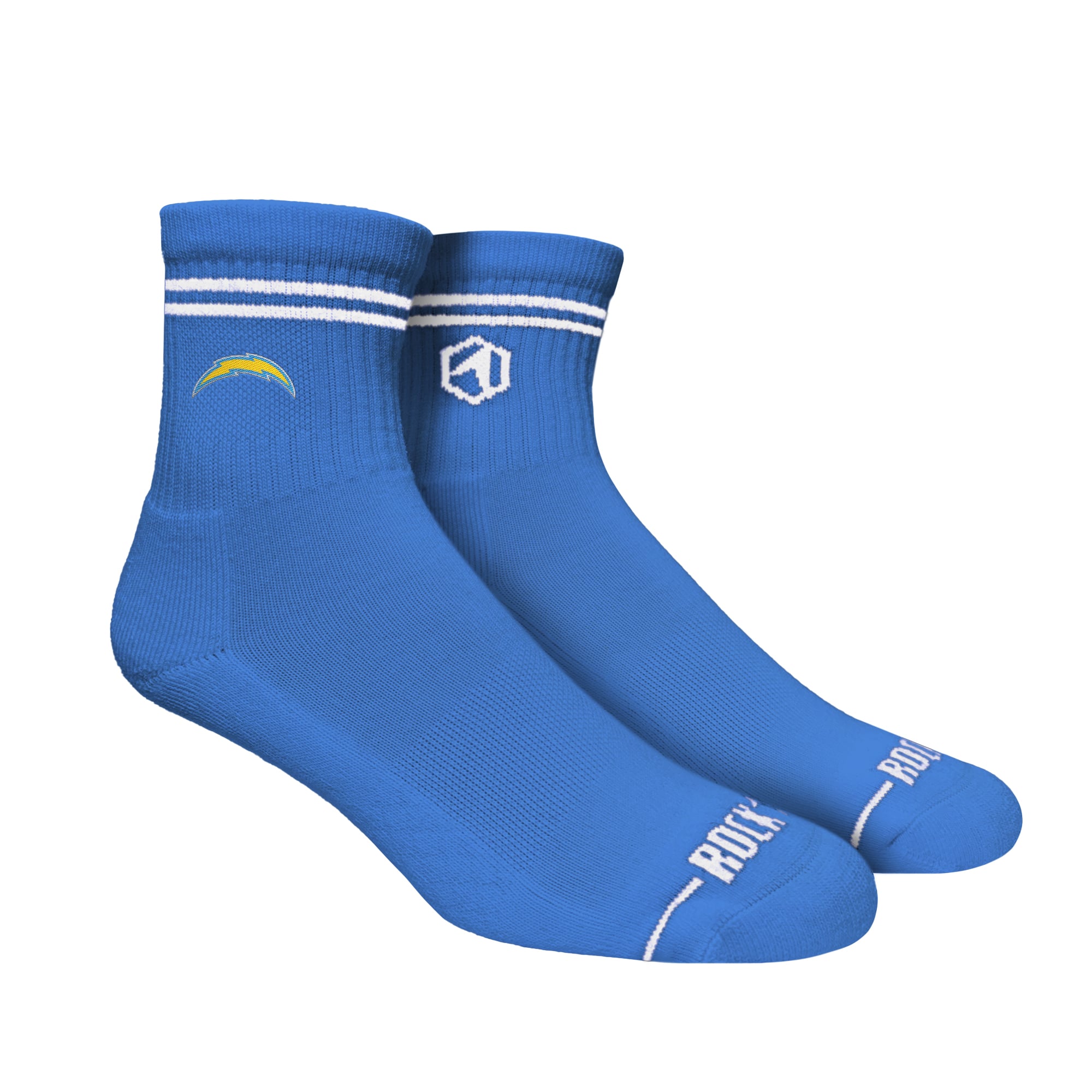 Chaussettes unisexes Rock Em Socks Los Angeles Chargers à rayures décontractées mi-longues