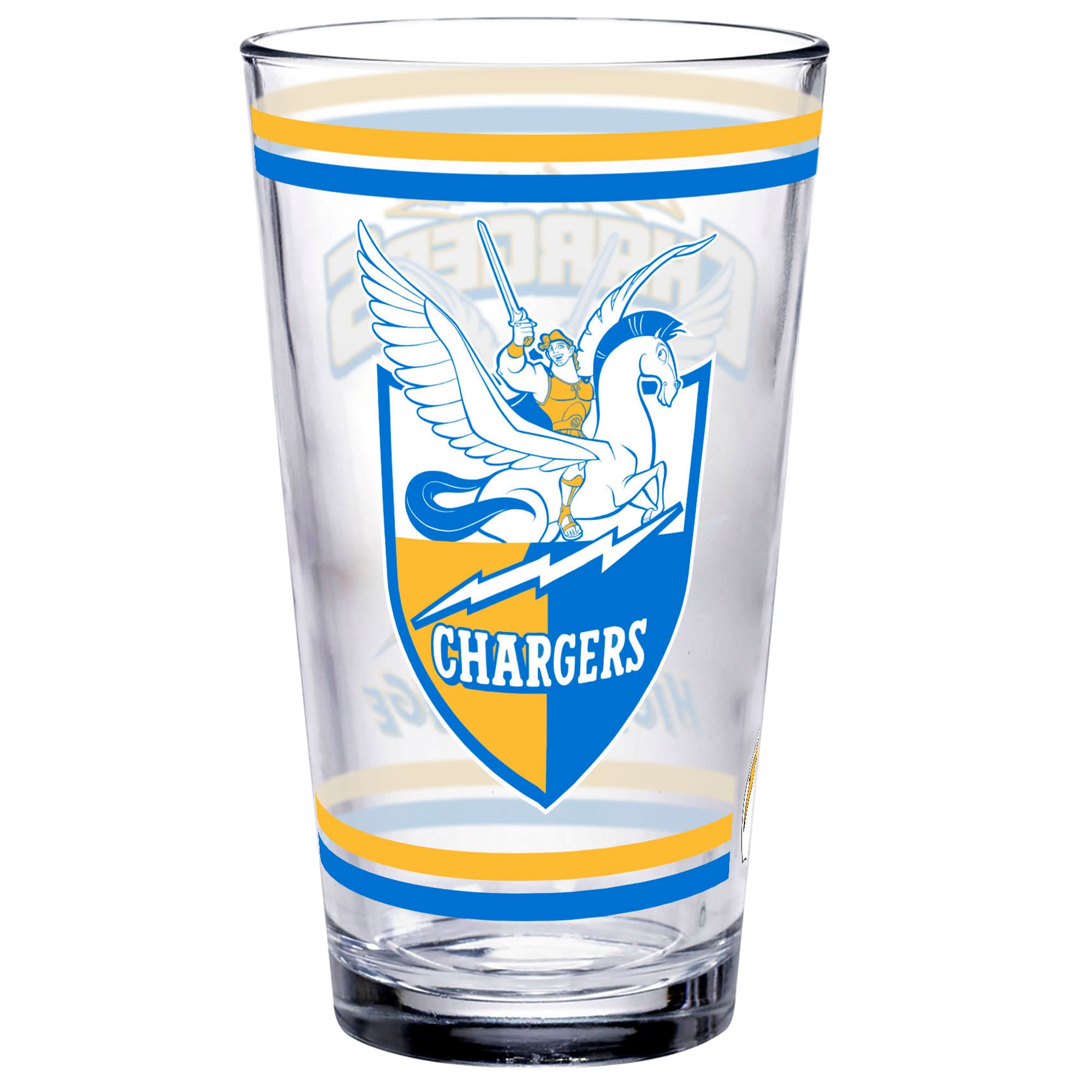 Verre à pinte WinCraft Los Angeles Chargers Disney x NFL Hercule et Pégase 47 cl