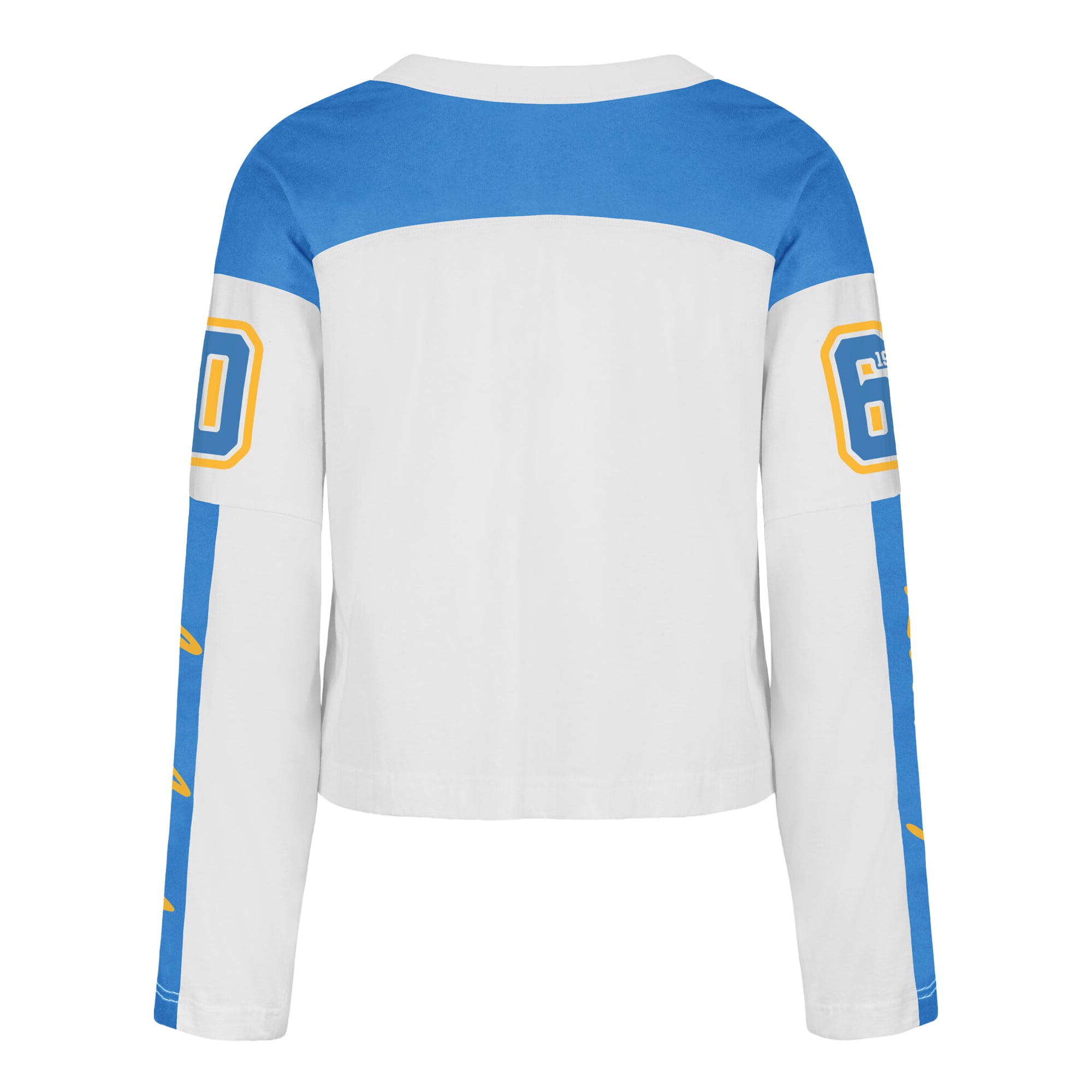 Women's '47  White Los Angeles Chargers Exclamation Metro V-Neck Long Sleeve Jersey T-Shirt