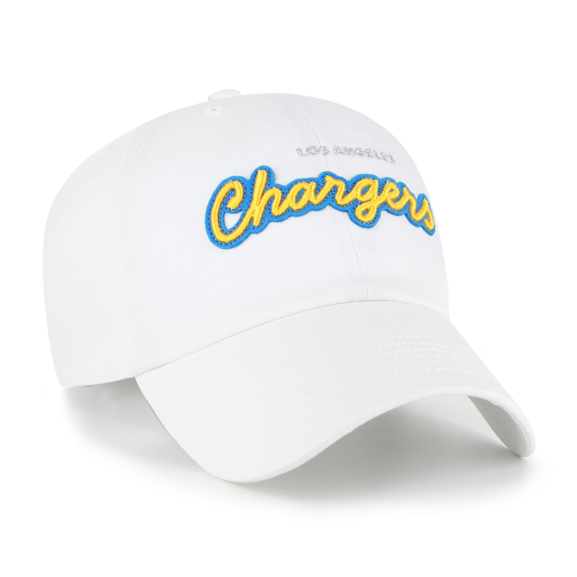 Women's '47 White Los Angeles Chargers Trendy Script Clean Up Adjustable Hat