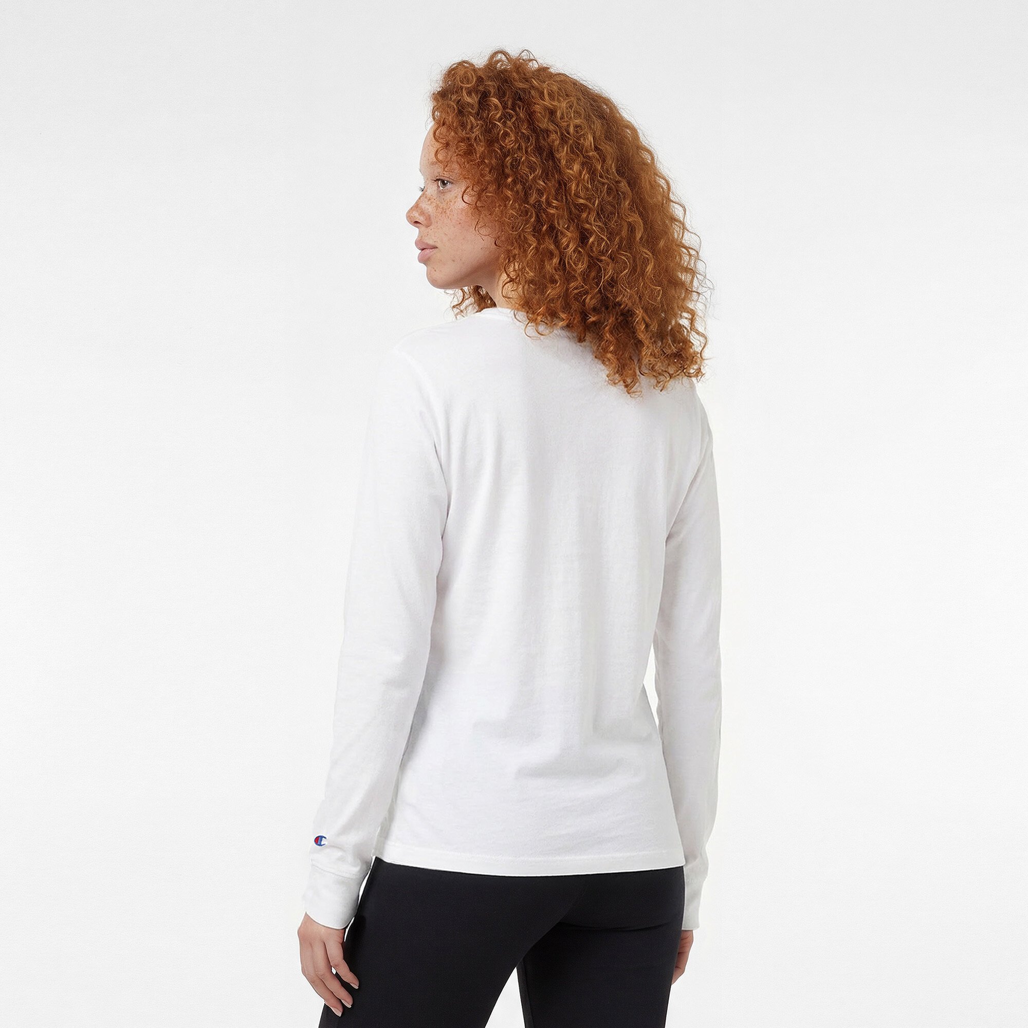 Women's Champion White Los Angeles Chargers Core Logo Long Sleeve T-Shirt