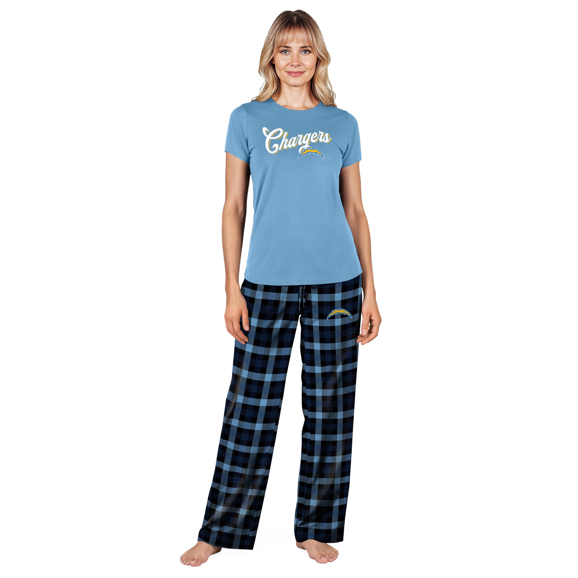 Ensemble de nuit Highland bleu poudre pour femmes Concepts Sport Los Angeles Chargers