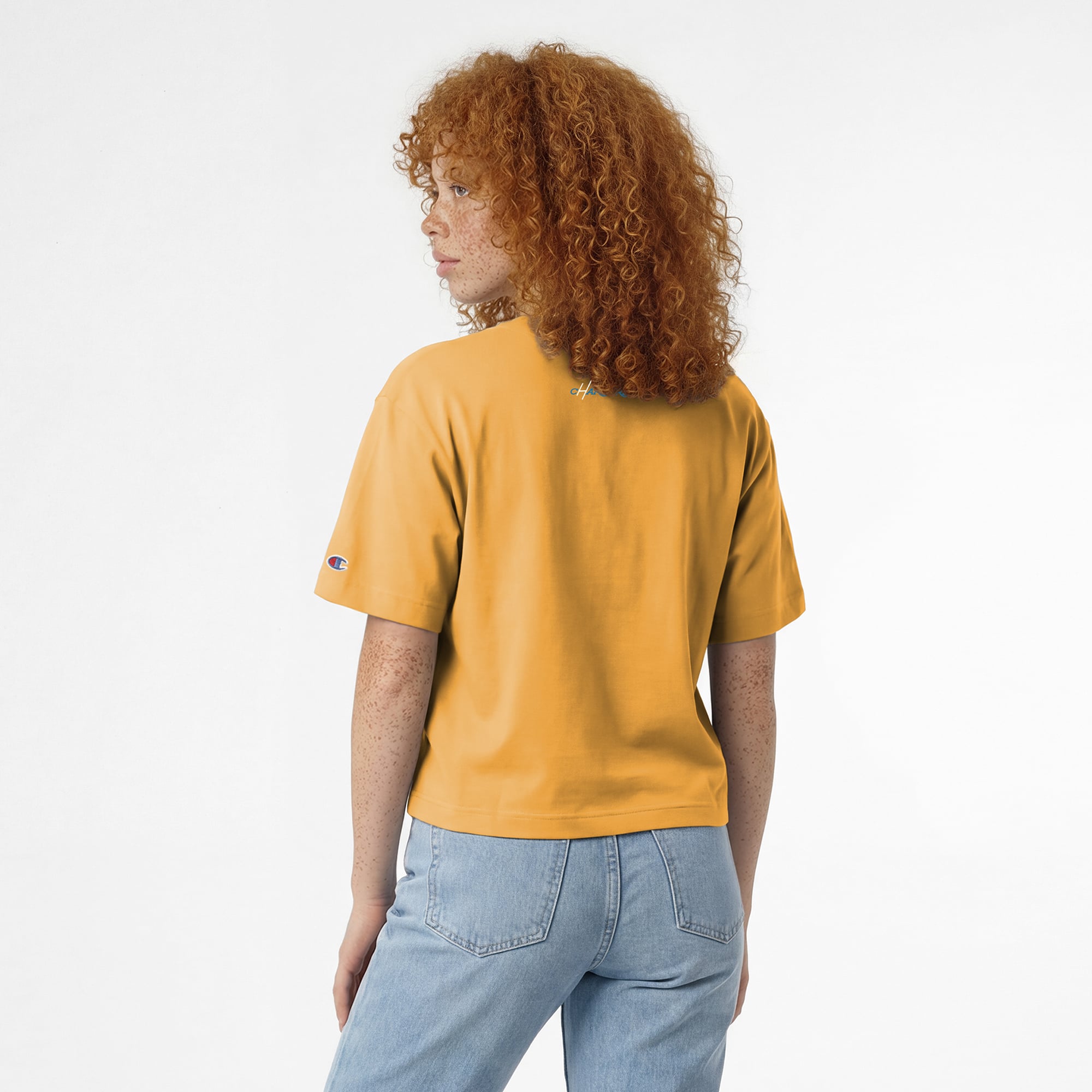 Women's Disney x Champion Gold Los Angeles Chargers Pegasus All-Star T-Shirt