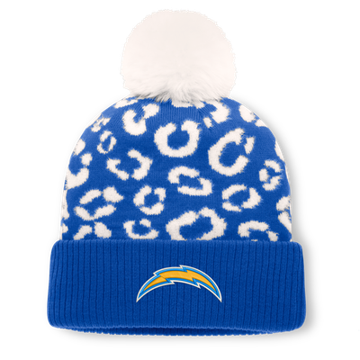 Los Angeles Chargers Fanatics Women's Blur Cuffed Knit Hat with Pom - Blue
