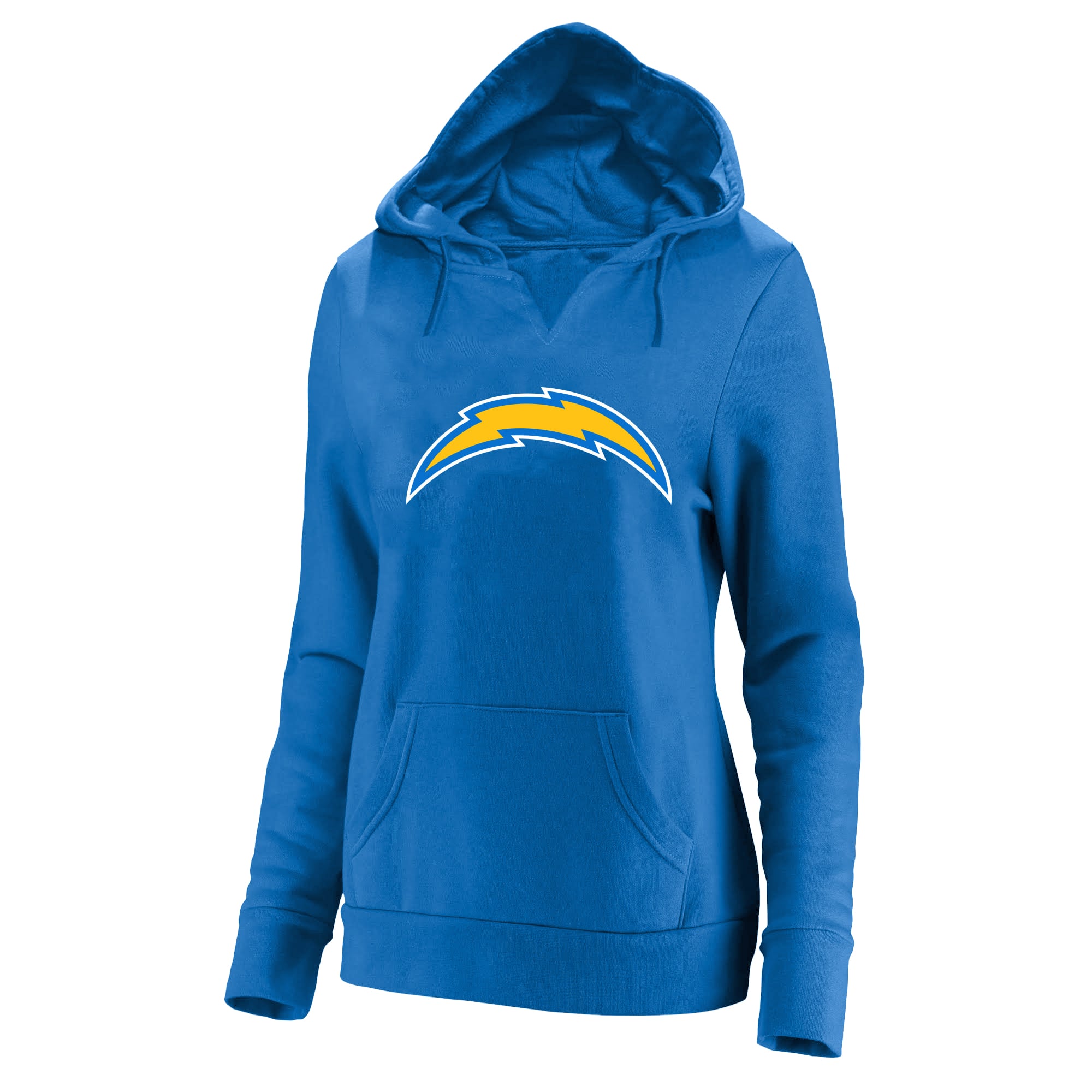 Sweat à capuche Fanatics pour femmes, bleu poudré, avec nom et numéro du joueur Justin Herbert, Los Angeles Chargers, grande taille, col cranté.
