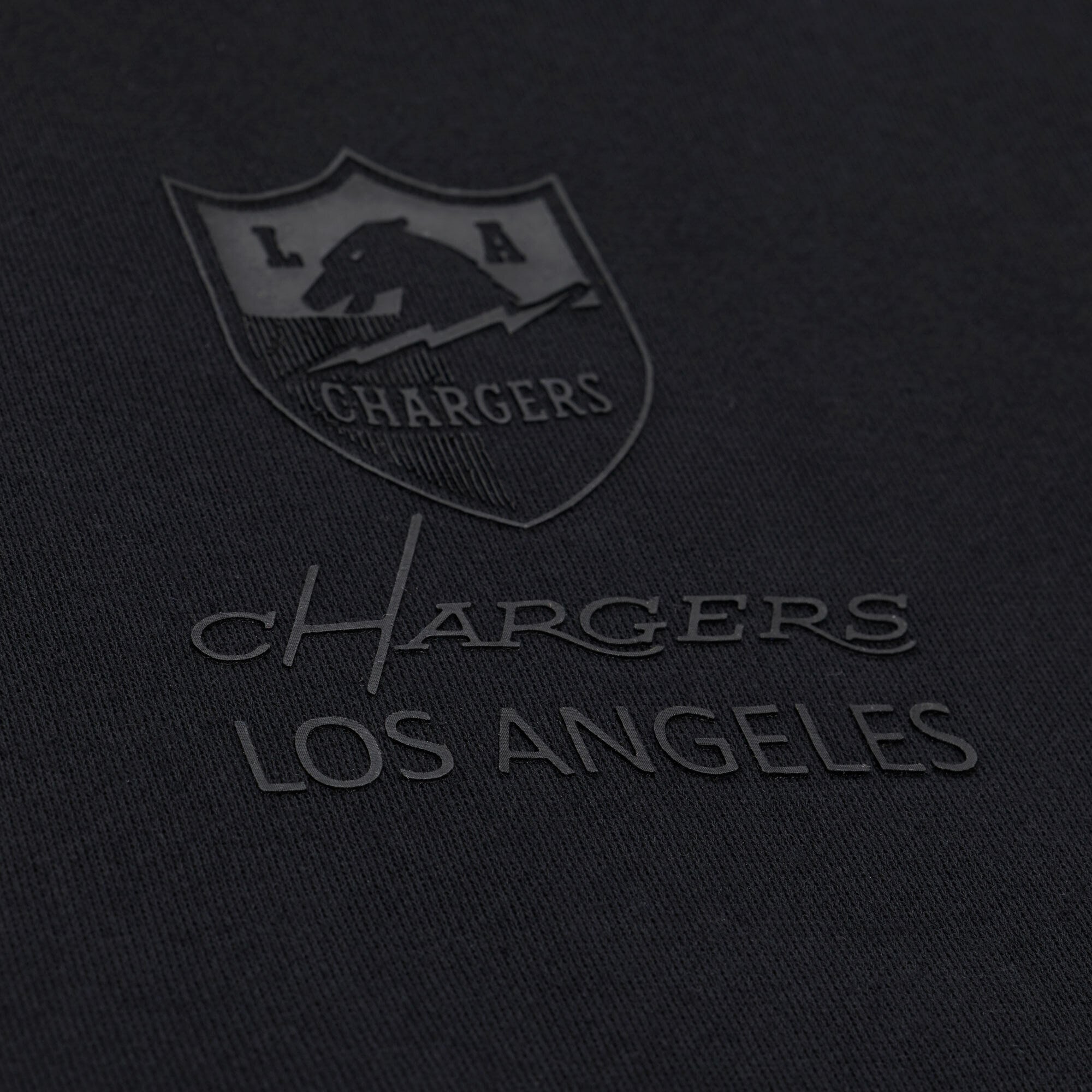 Sweat-shirt en polaire Mitchell & Ness Core Essentials Micro Logo noir pour femme, modèle Los Angeles Chargers.