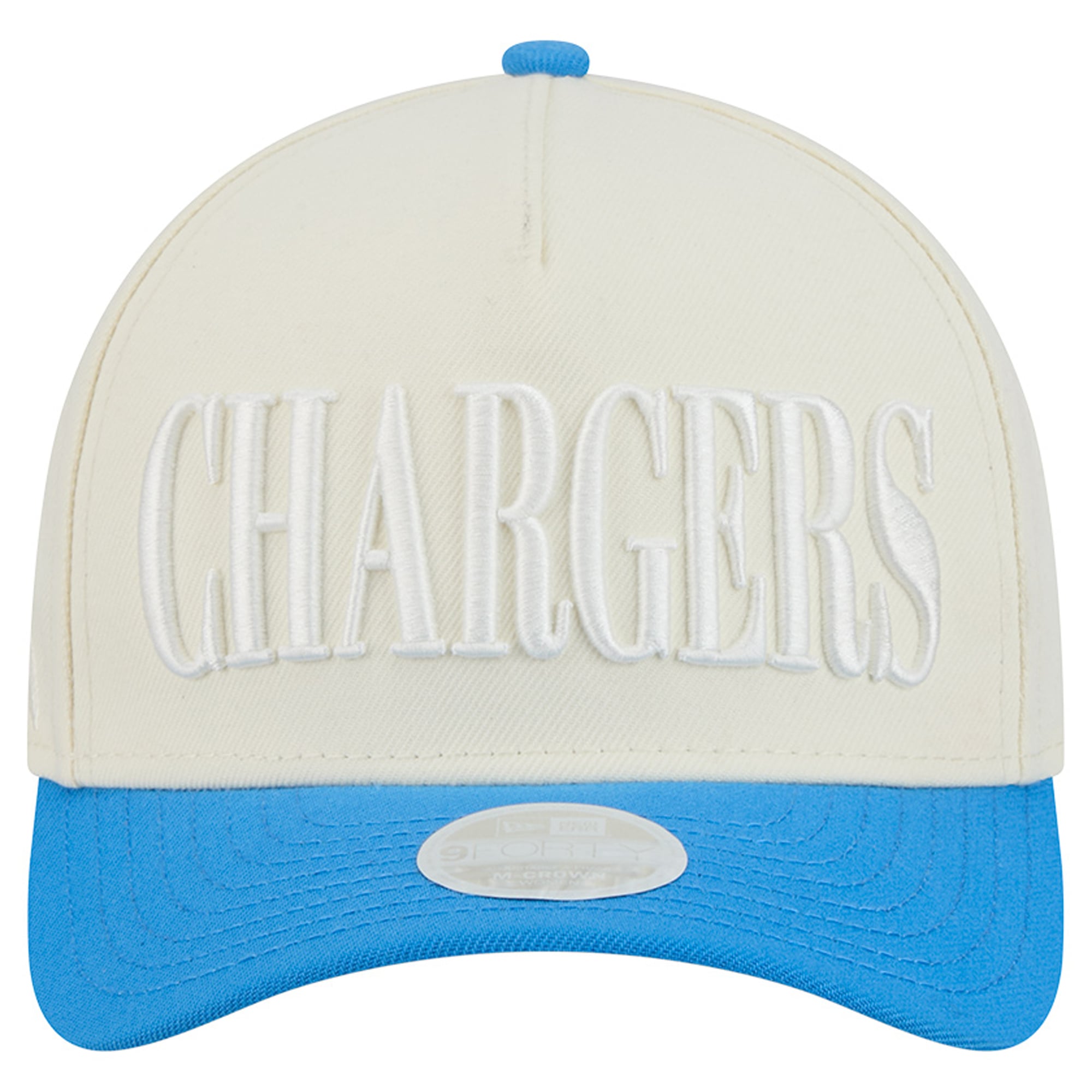 Women's New Era Cream/Powder Blue Los Angeles Chargers Tonal A-Frame 9FORTY Adjustable Hat