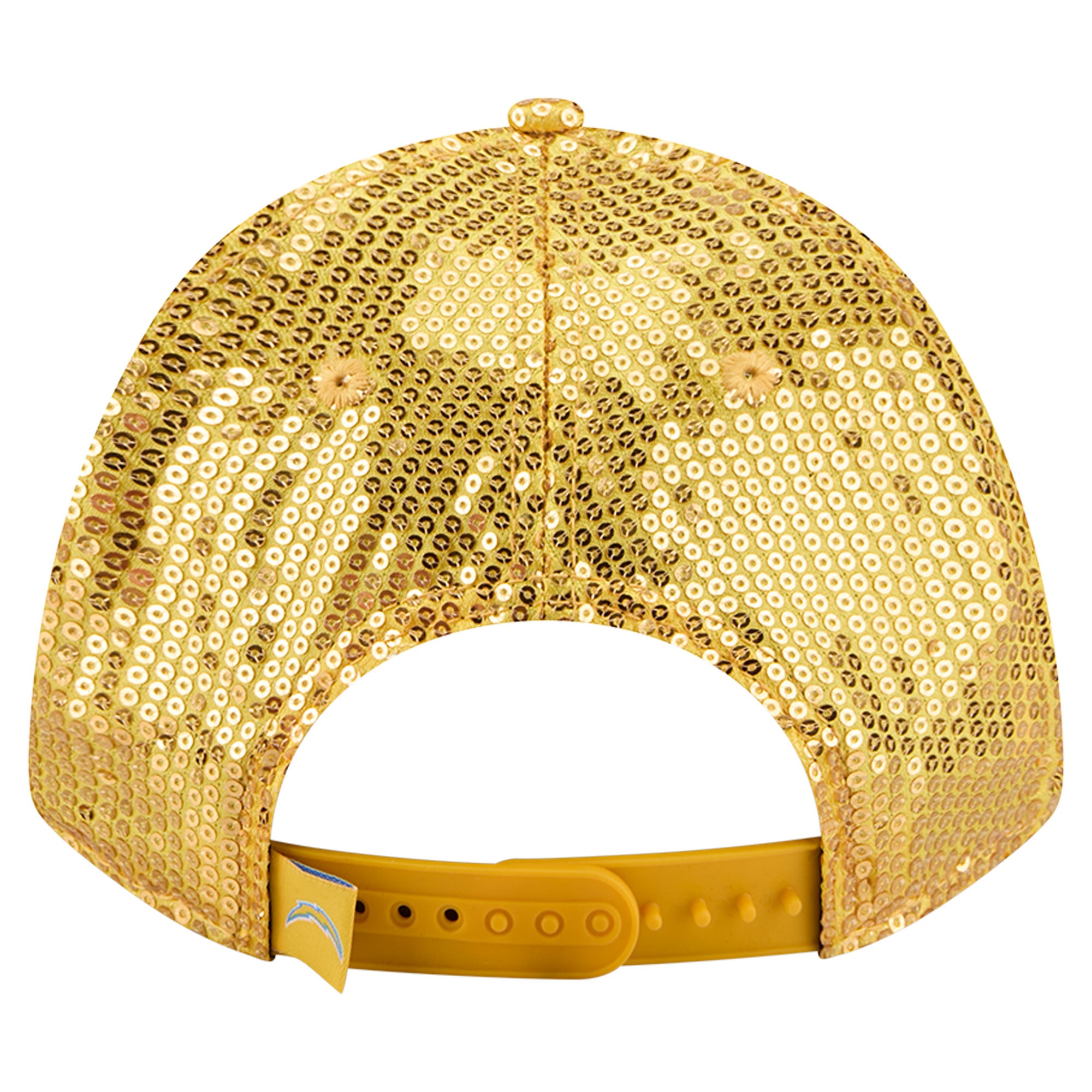 Casquette ajustable New Era 9FORTY dorée Los Angeles Chargers à paillettes pour femme