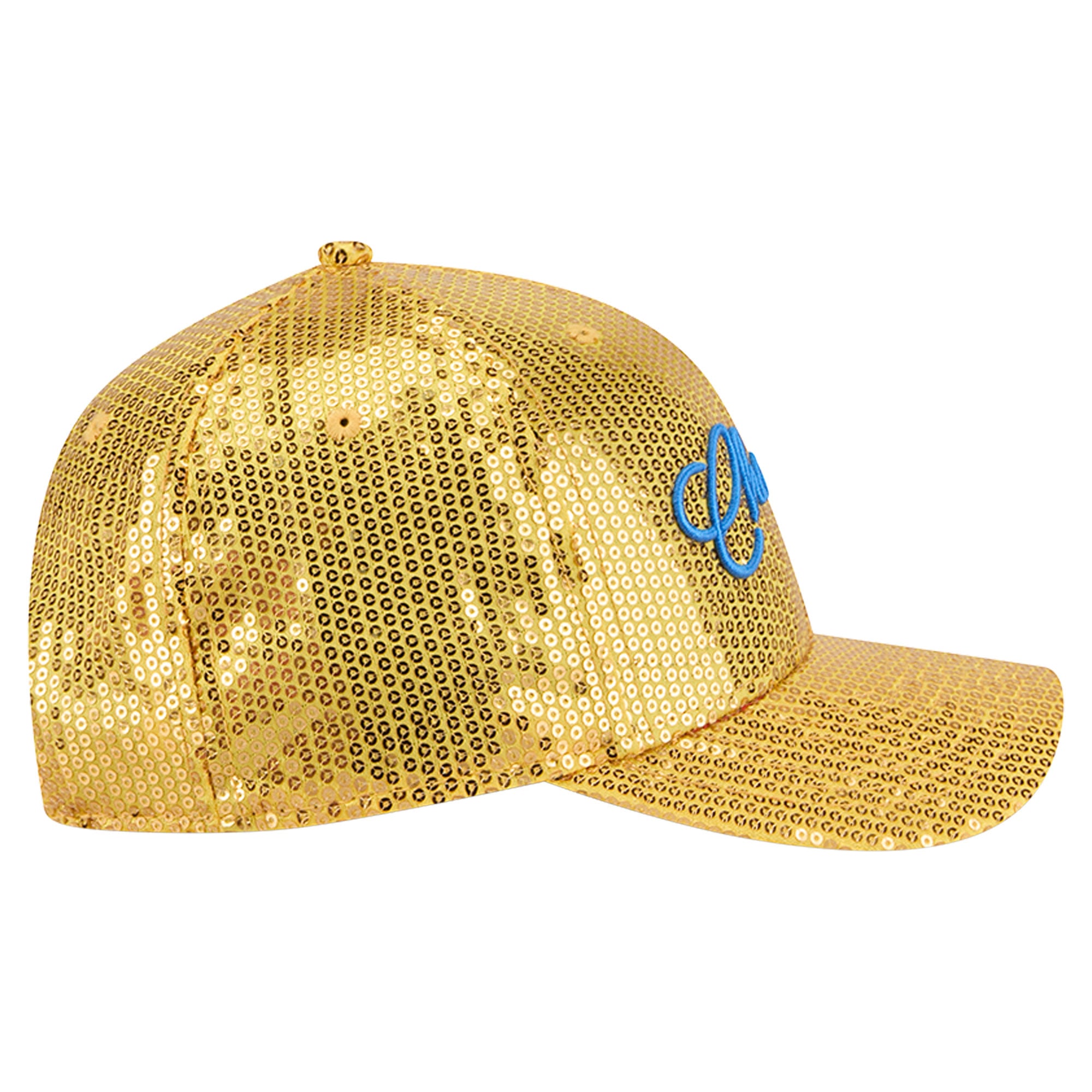 Casquette ajustable New Era 9FORTY dorée Los Angeles Chargers à paillettes pour femme