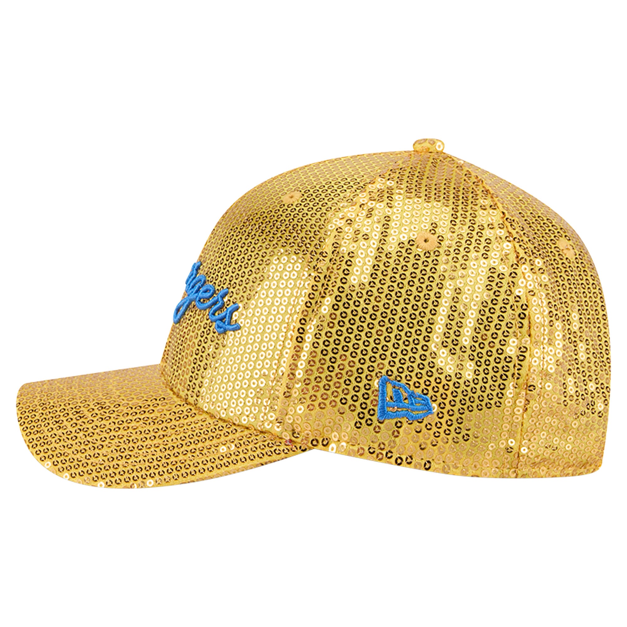 Casquette ajustable New Era 9FORTY dorée Los Angeles Chargers à paillettes pour femme