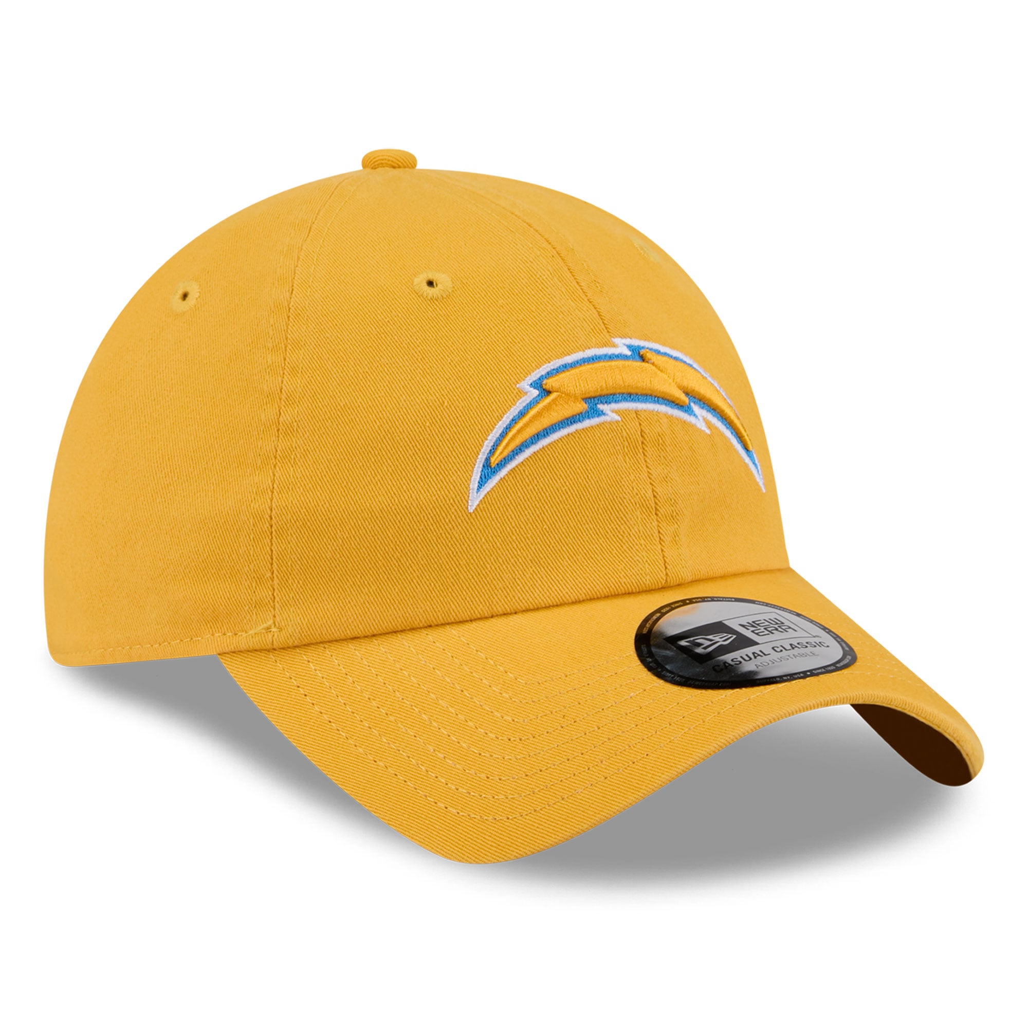 Casquette New Era dorée pour femme, Los Angeles Chargers, style rétro, classique et ajustable