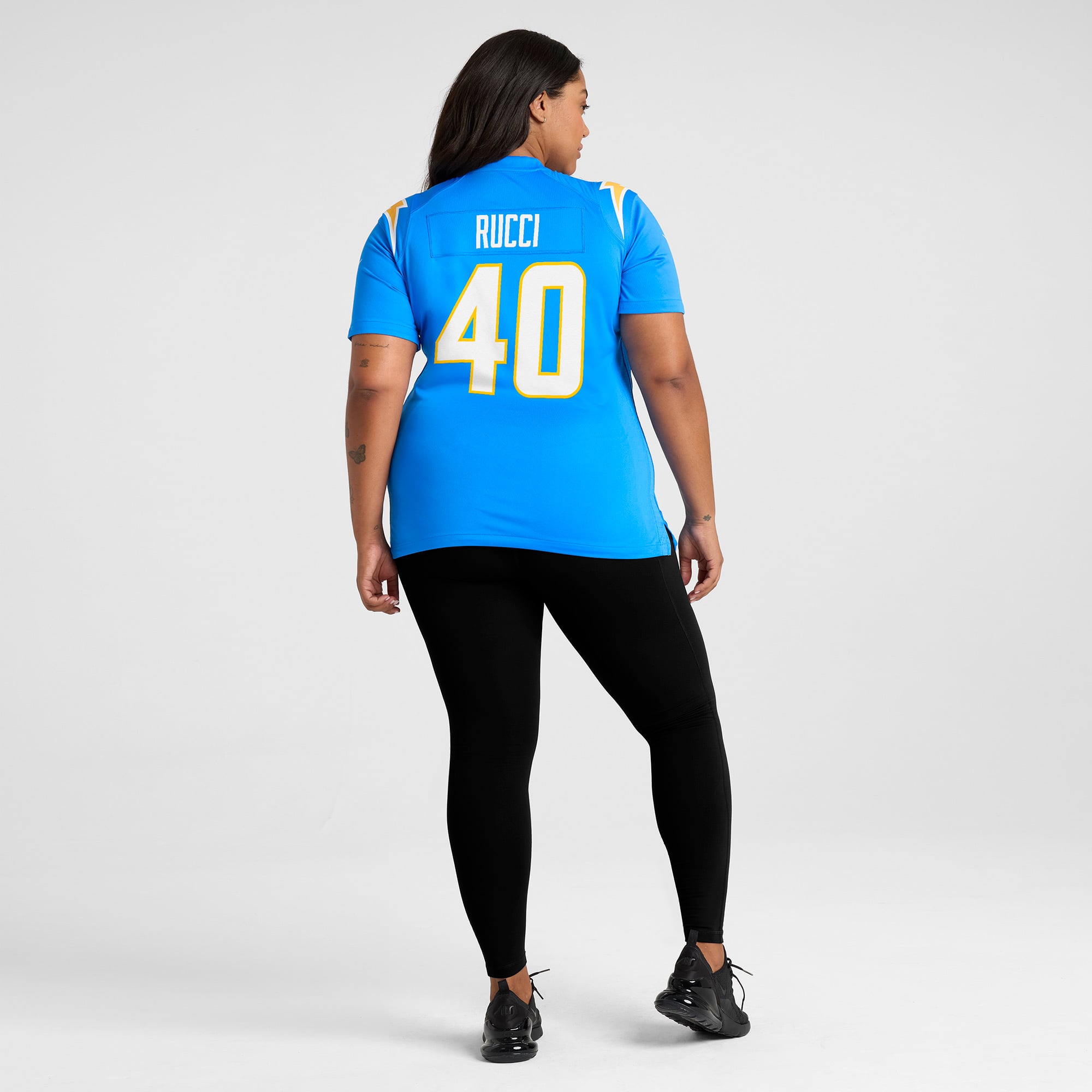 Maillot de match Nike Hayden Rucci bleu poudré pour femme, Los Angeles Chargers