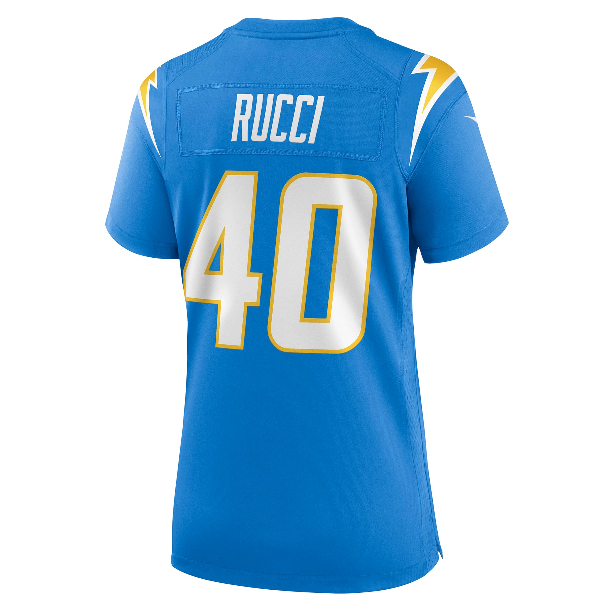 Maillot de match Nike Hayden Rucci bleu poudré pour femme, Los Angeles Chargers