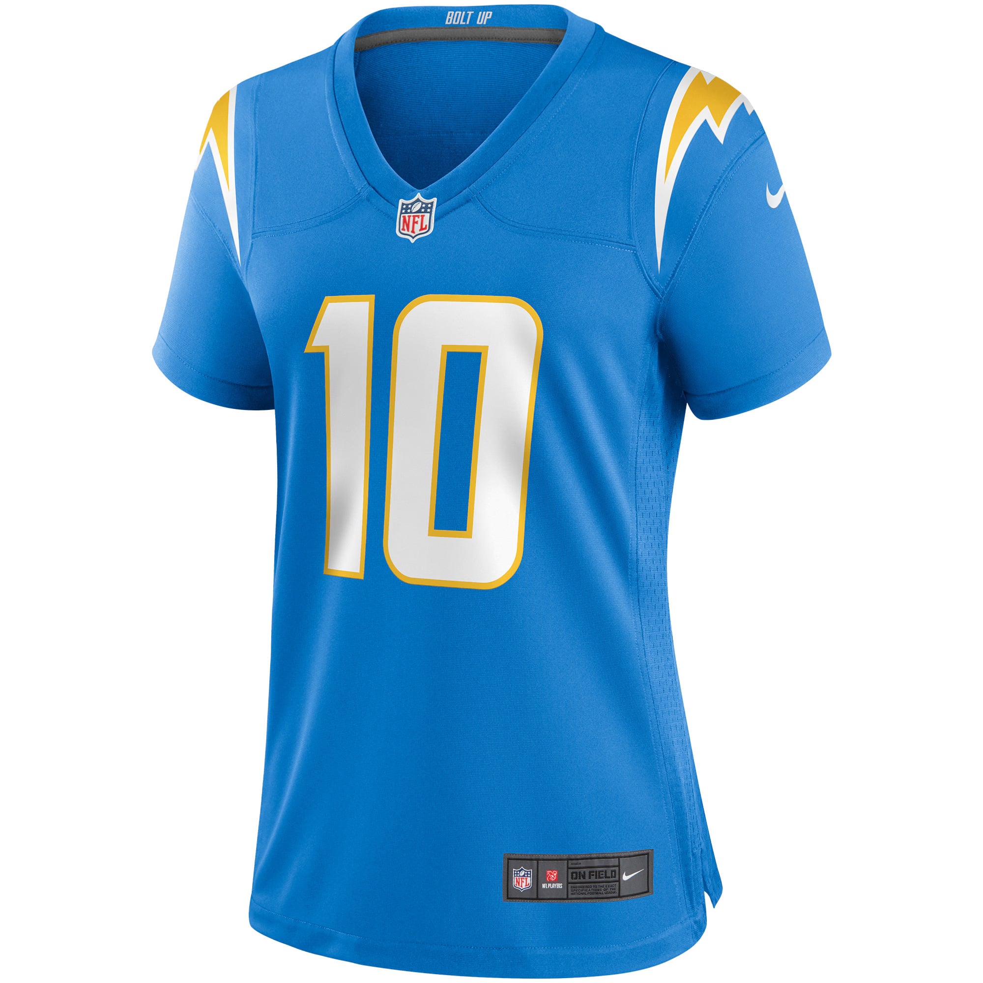 Maillot de match joueur des Chargers Los Angeles Nike Justin Herbert bleu poudré pour femme