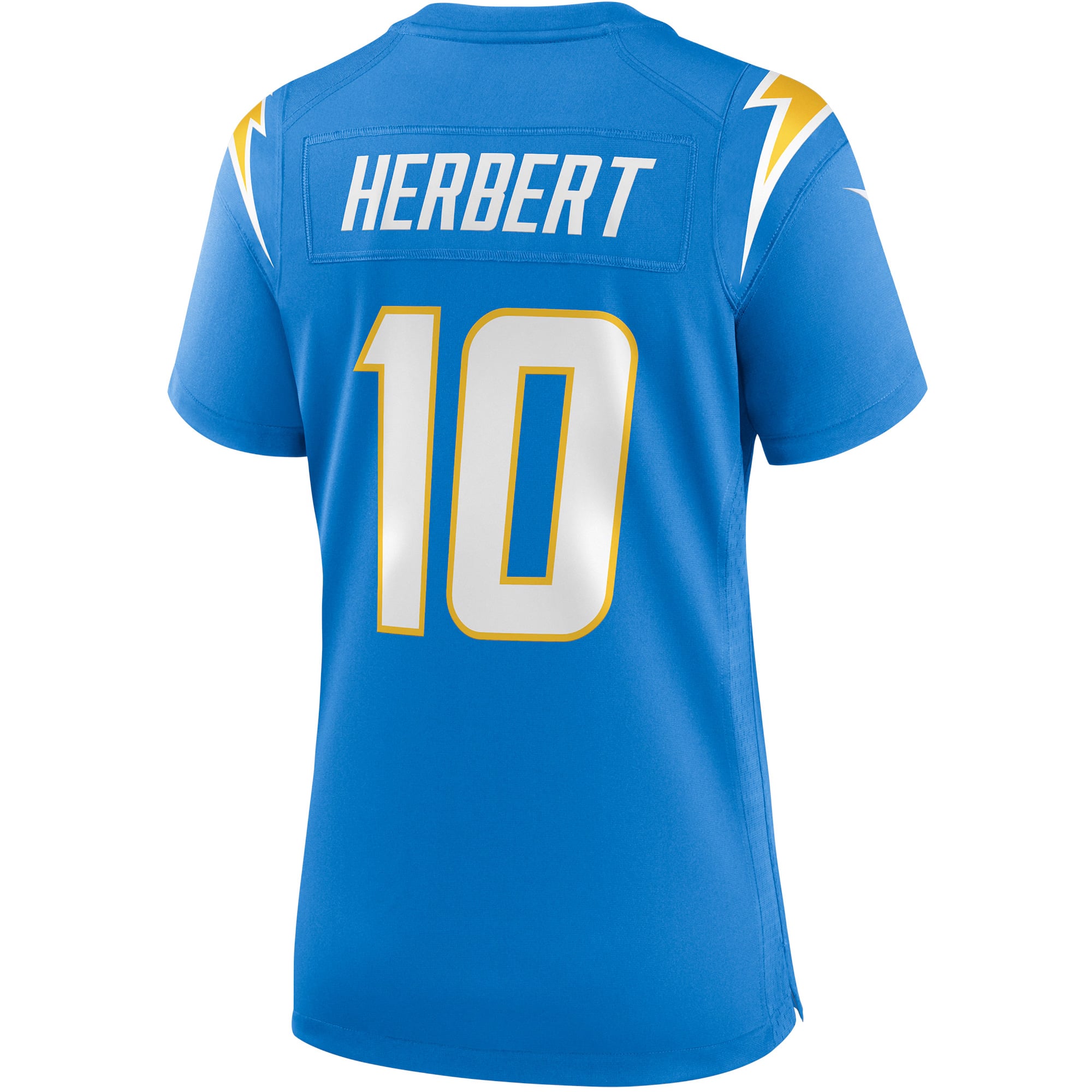 Maillot de match joueur des Chargers Los Angeles Nike Justin Herbert bleu poudré pour femme