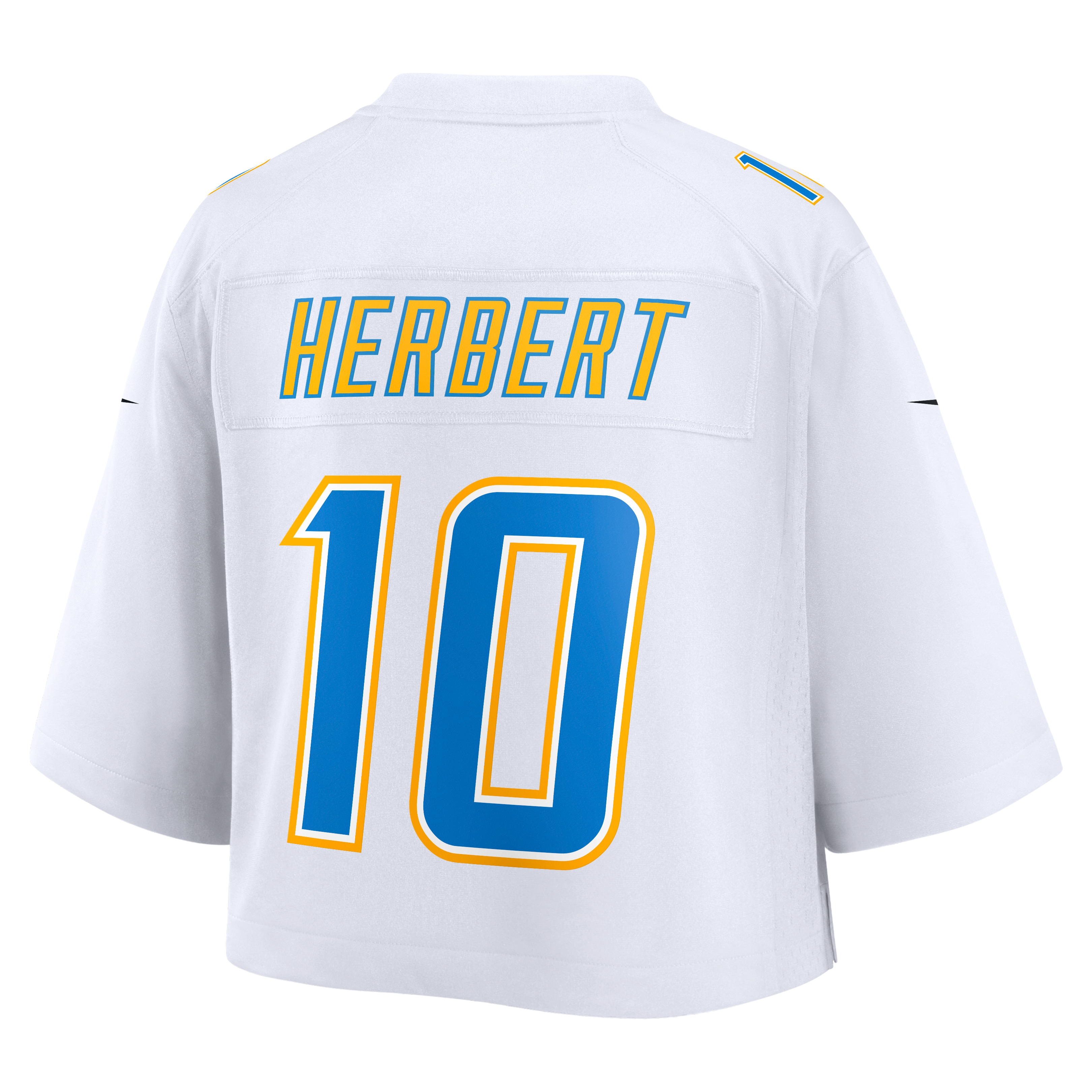 Women's Nike Justin Herbert White Los Angeles Chargers Cropped Fashion Game Jersey