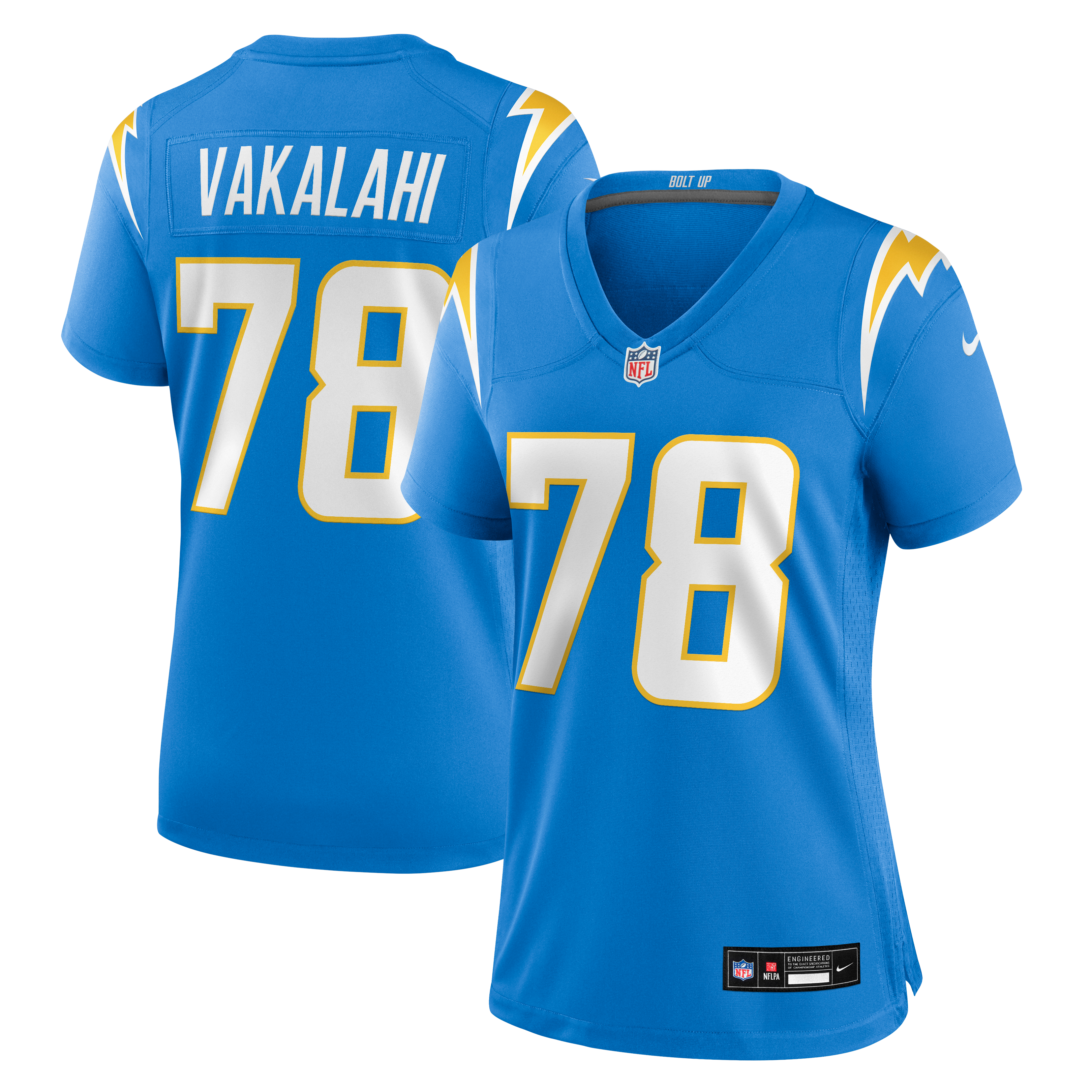 Women's Nike Laekin Vakalahi Powder Blue Los Angeles Chargers Team Game Jersey