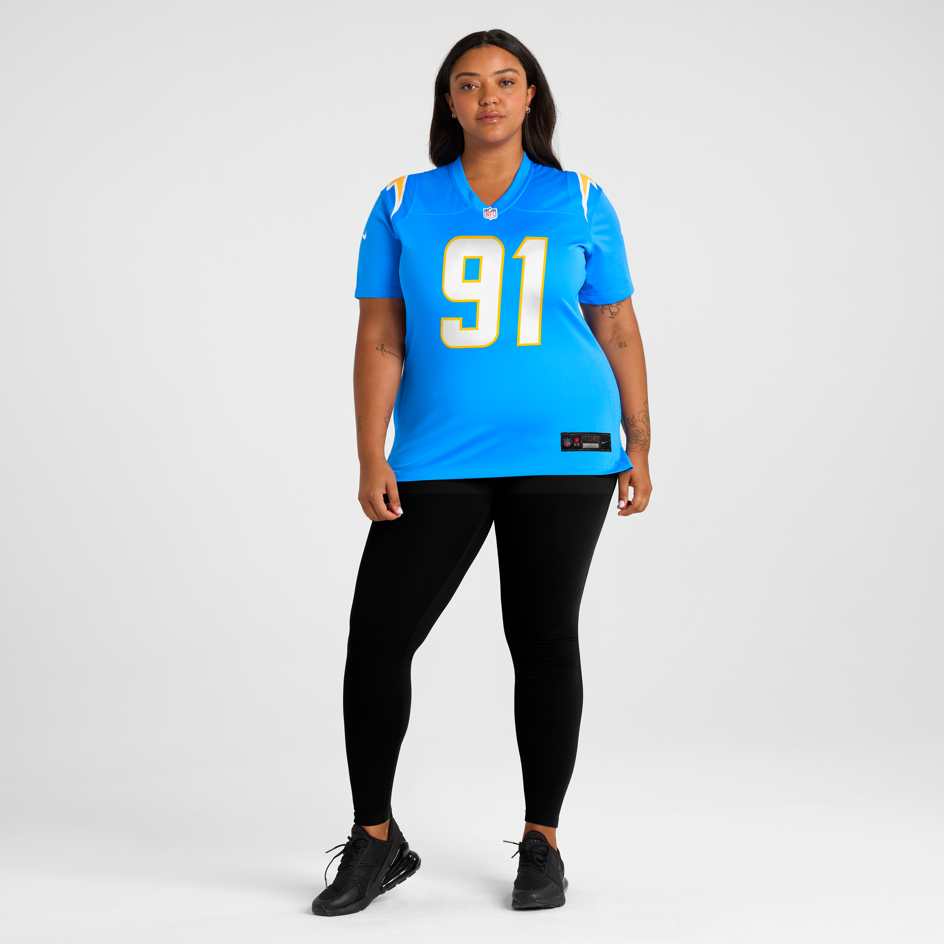 Maillot de match Nike Nick Barrett bleu poudré pour femme, Los Angeles Chargers