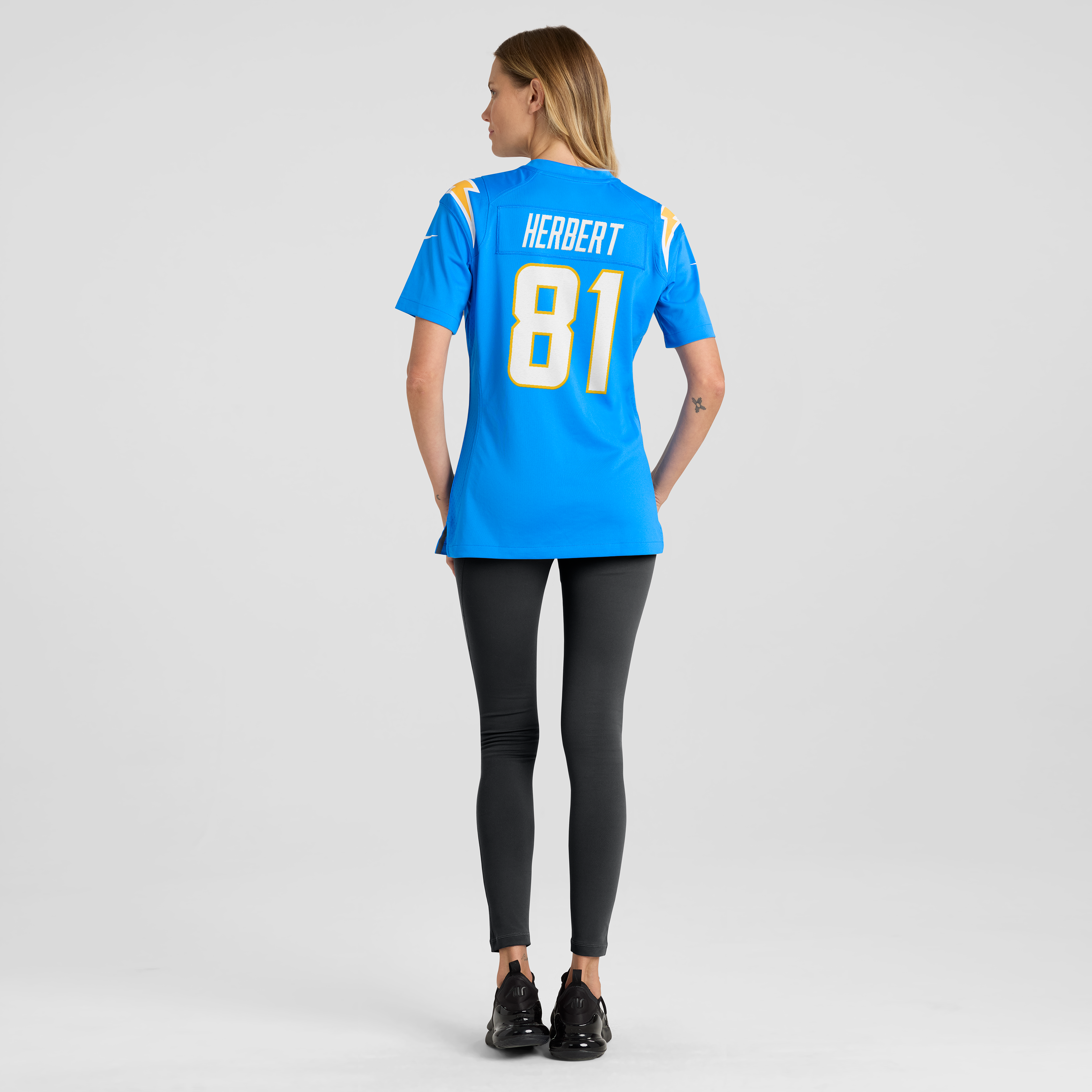 Maillot de match Nike Patrick Herbert bleu poudré pour femme, Los Angeles Chargers