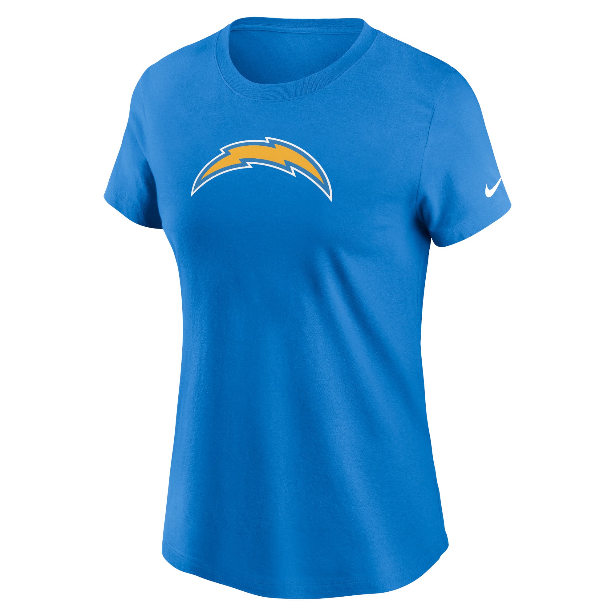 T-shirt Nike pour femme, bleu poudré, logo principal des Los Angeles Chargers