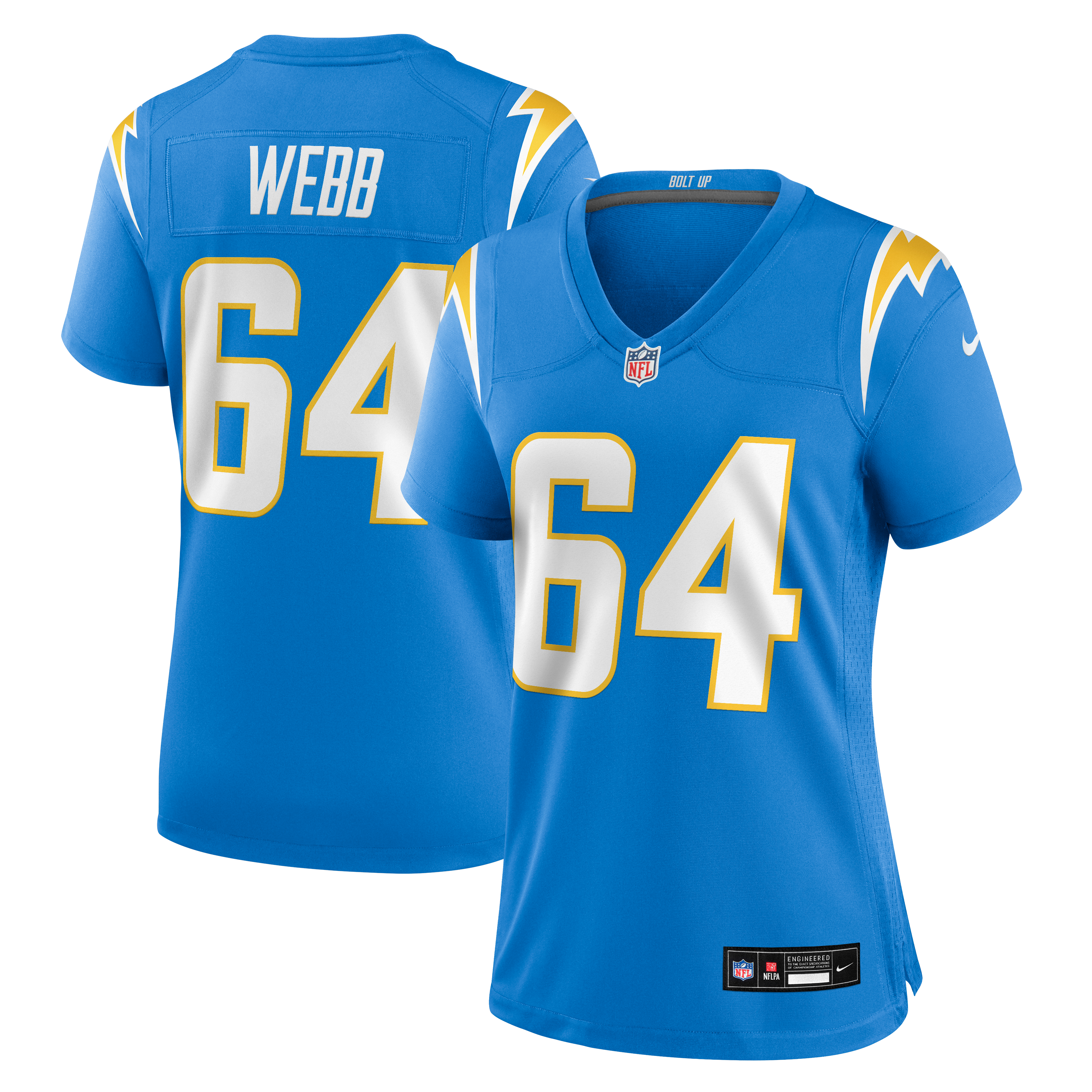 Women's Nike Terry Webb Powder Blue Los Angeles Chargers Team Game Jersey