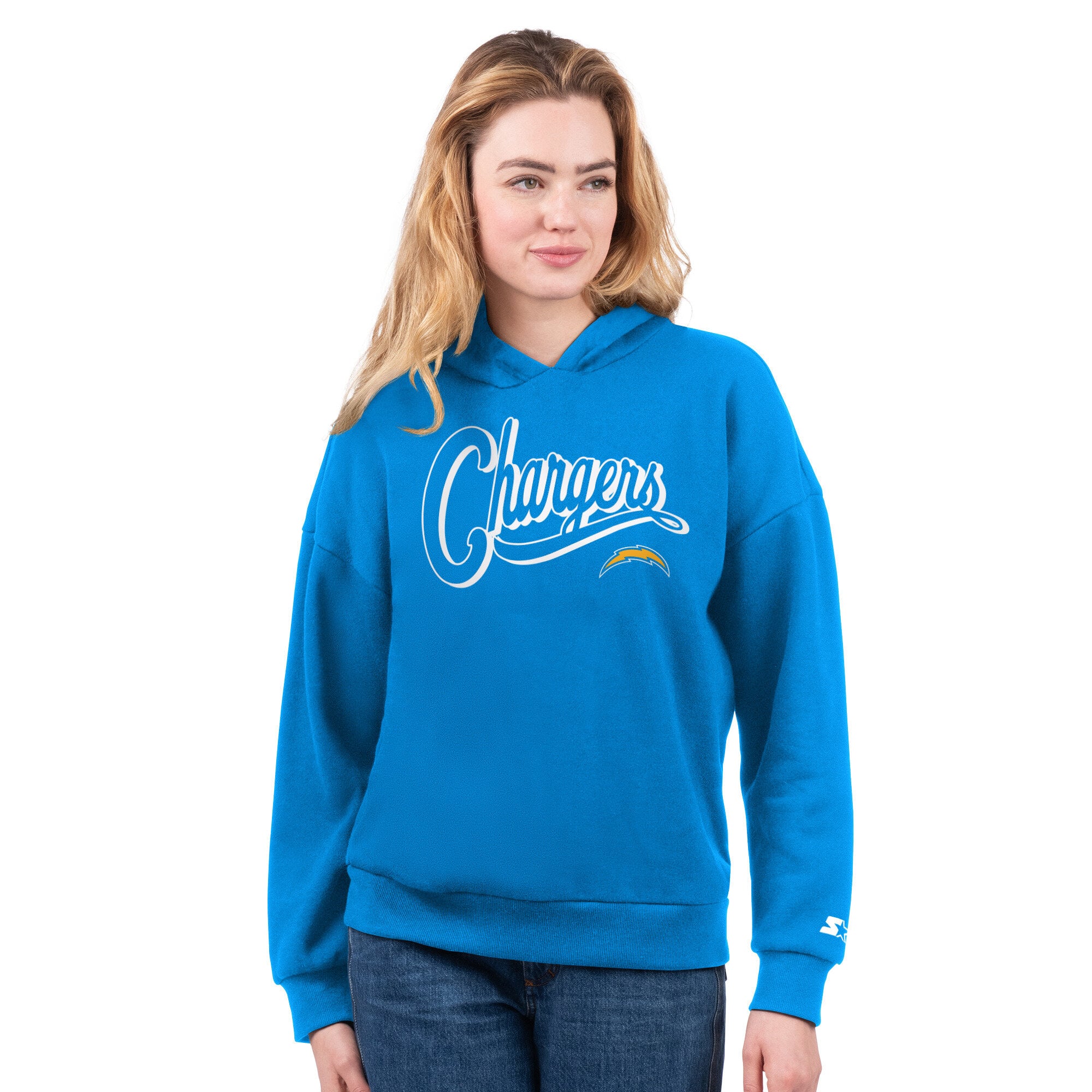 Women's Starter Gold/Powder Blue Los Angeles Chargers Hoodie & T-Shirt Combo Pack