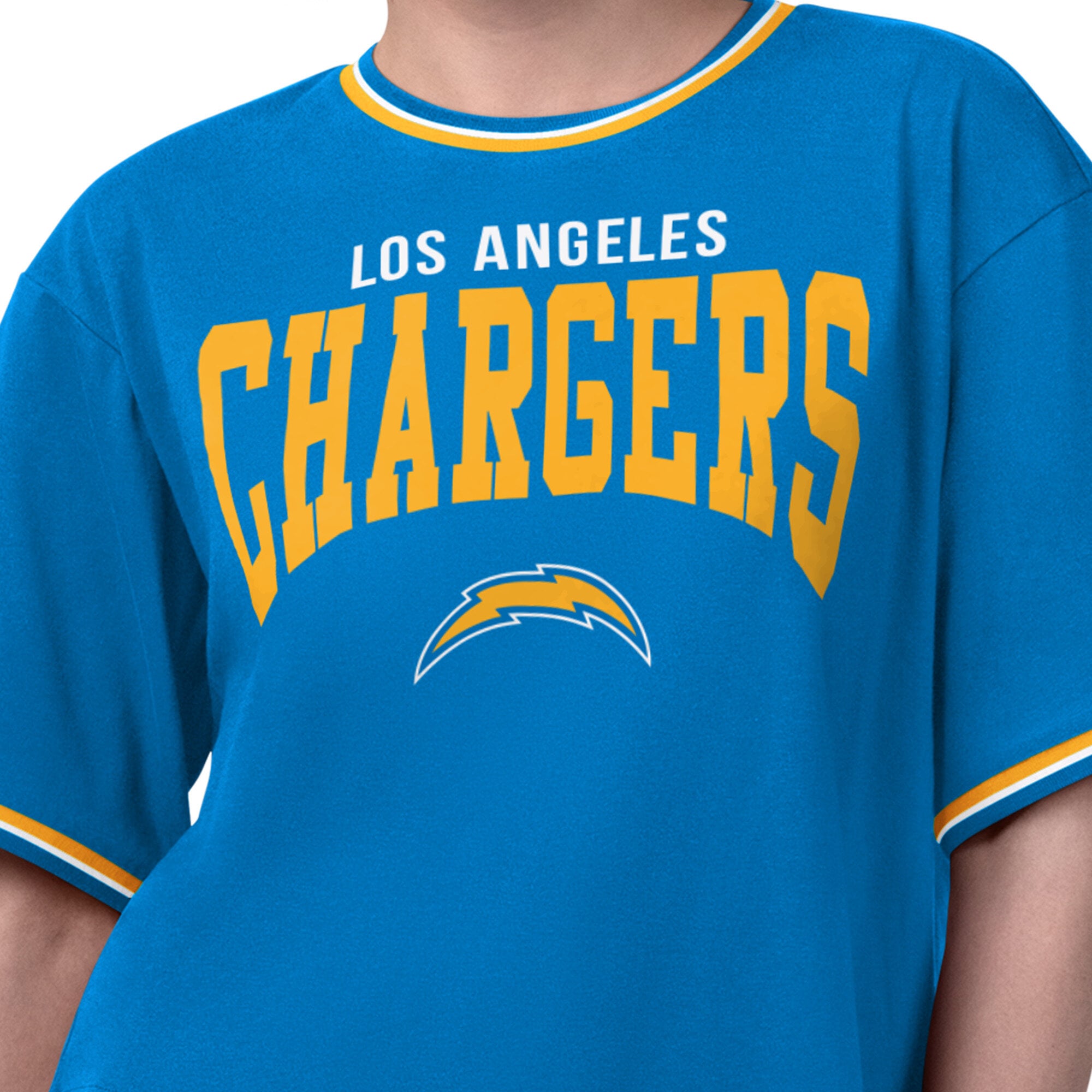 T-shirt court Ace bleu poudré Starter pour femmes, Los Angeles Chargers