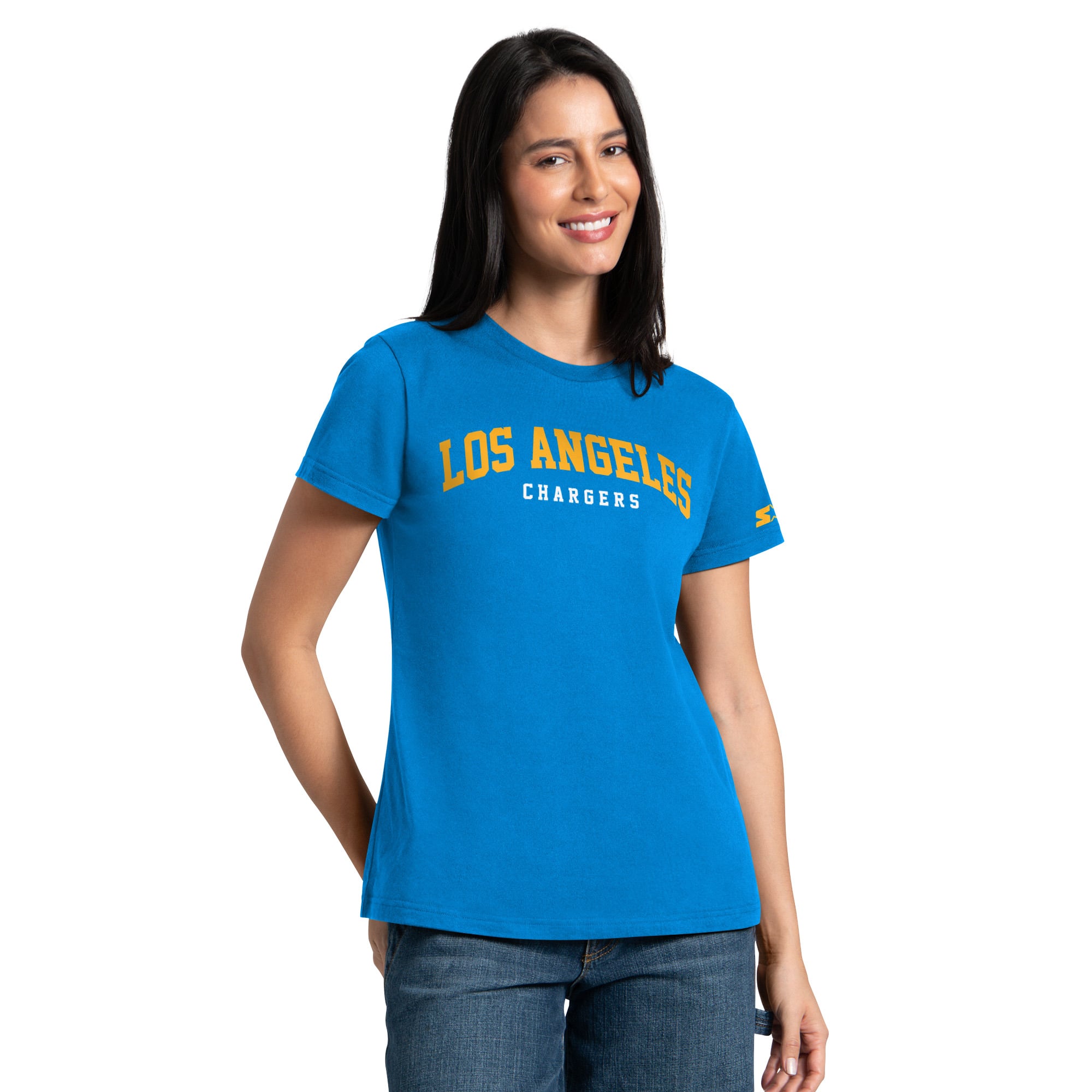 Pack de t-shirts Starter pour femmes, bleu poudré et or, Los Angeles Chargers