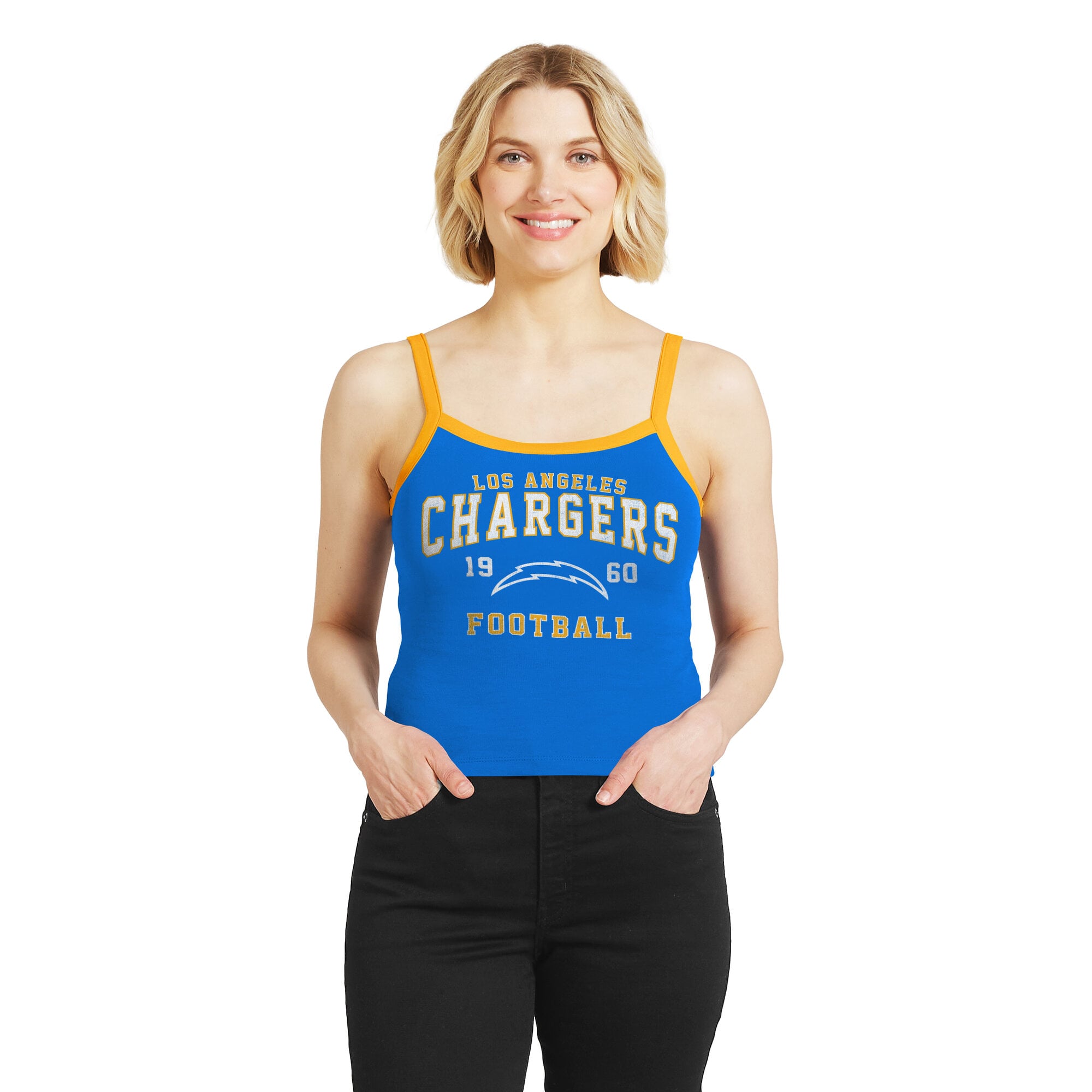 Women's WEAR by Erin Andrews  Powder Blue Los Angeles Chargers Colorblock Tank Top