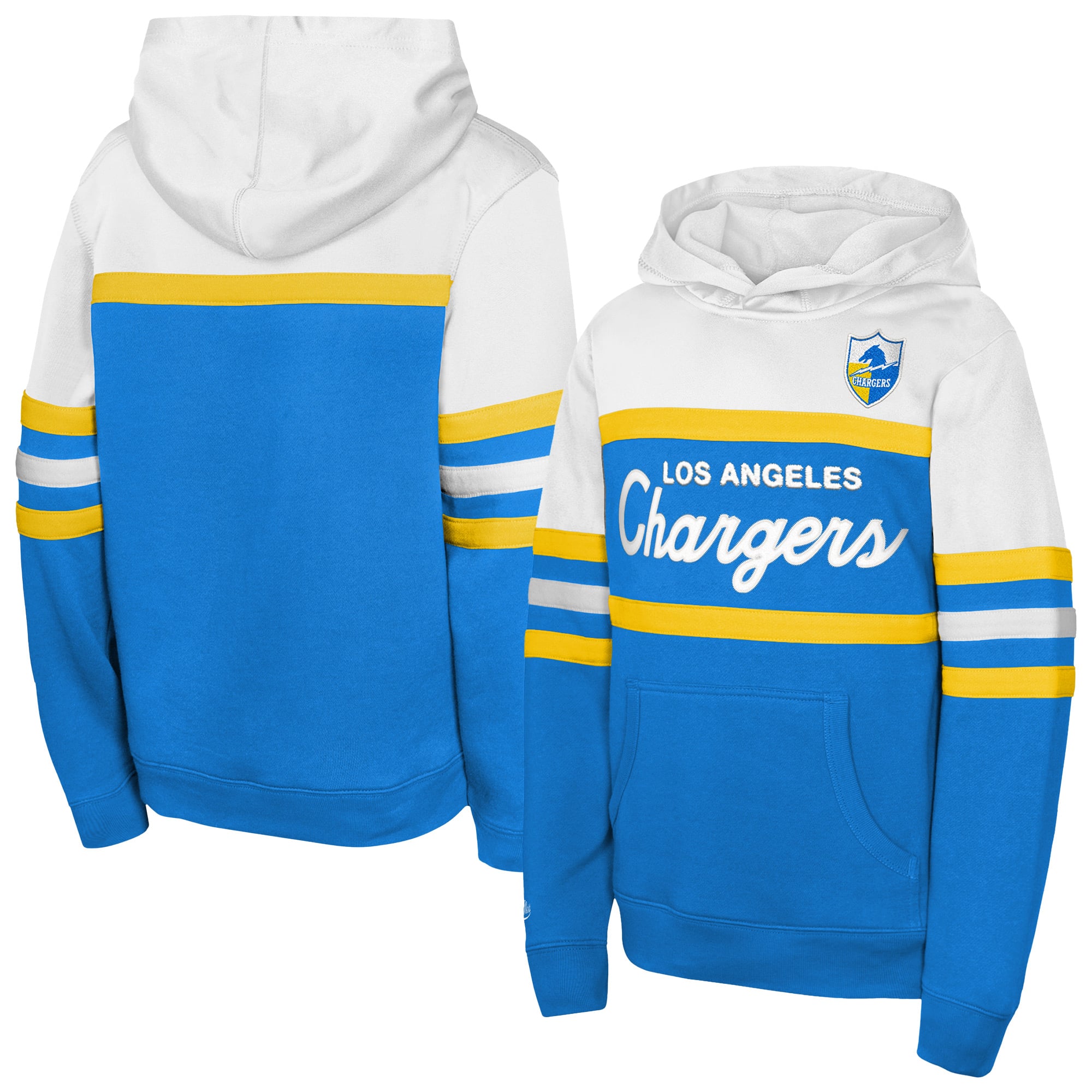 Youth Mitchell & Ness Powder Blue Los Angeles Chargers Head Coach Hoodie