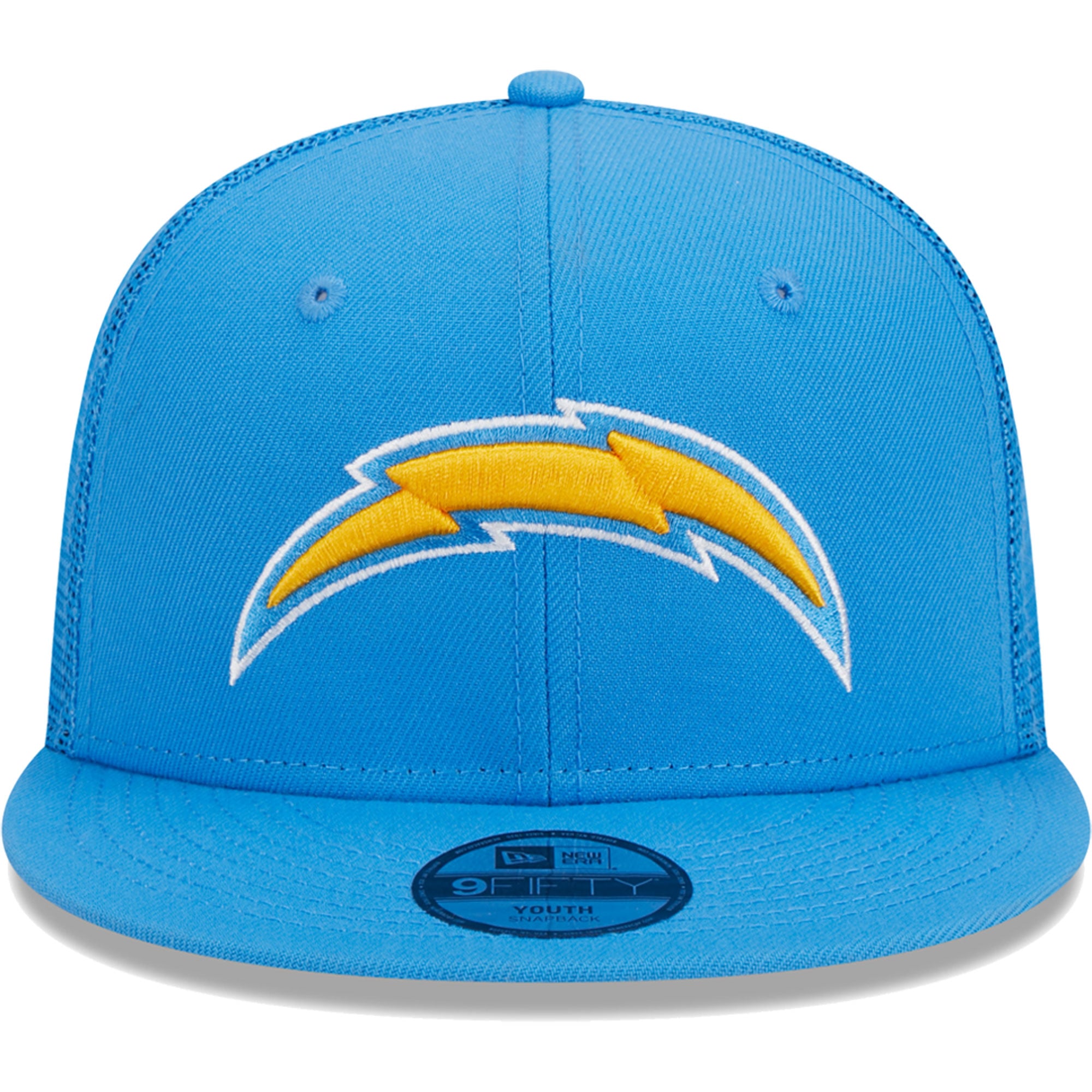 Casquette Snapback 9FIFTY pour jeune Los Angeles Chargers Main Trucker New Era bleu poudré