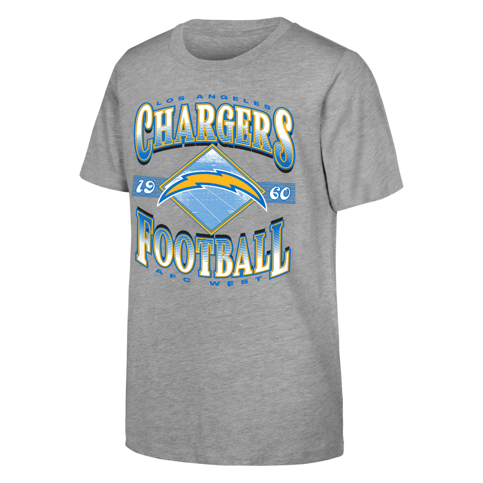 T-shirt Outerstuff gris chiné pour jeunes, Los Angeles Chargers, NFL d'antan