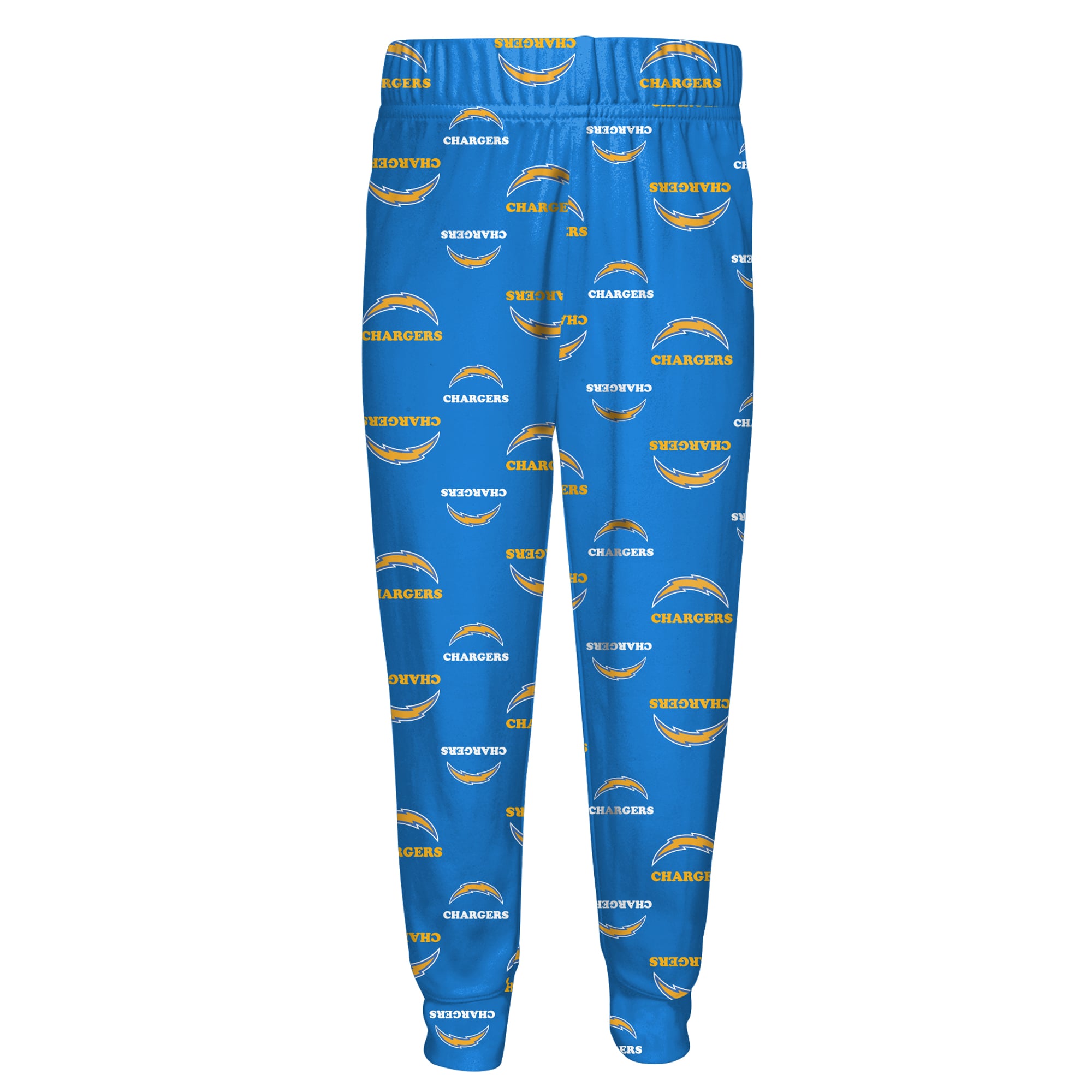 Ensemble pyjama pour enfant Outerstuff bleu poudré Los Angeles Chargers, composé d'un t-shirt à manches longues et pantalon imprimés.