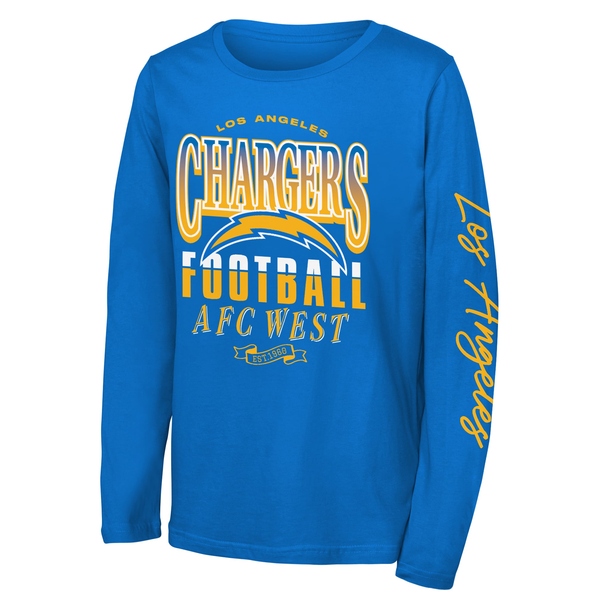 T-shirt à manches longues Youth Outerstuff bleu poudre Los Angeles Chargers Real Ones