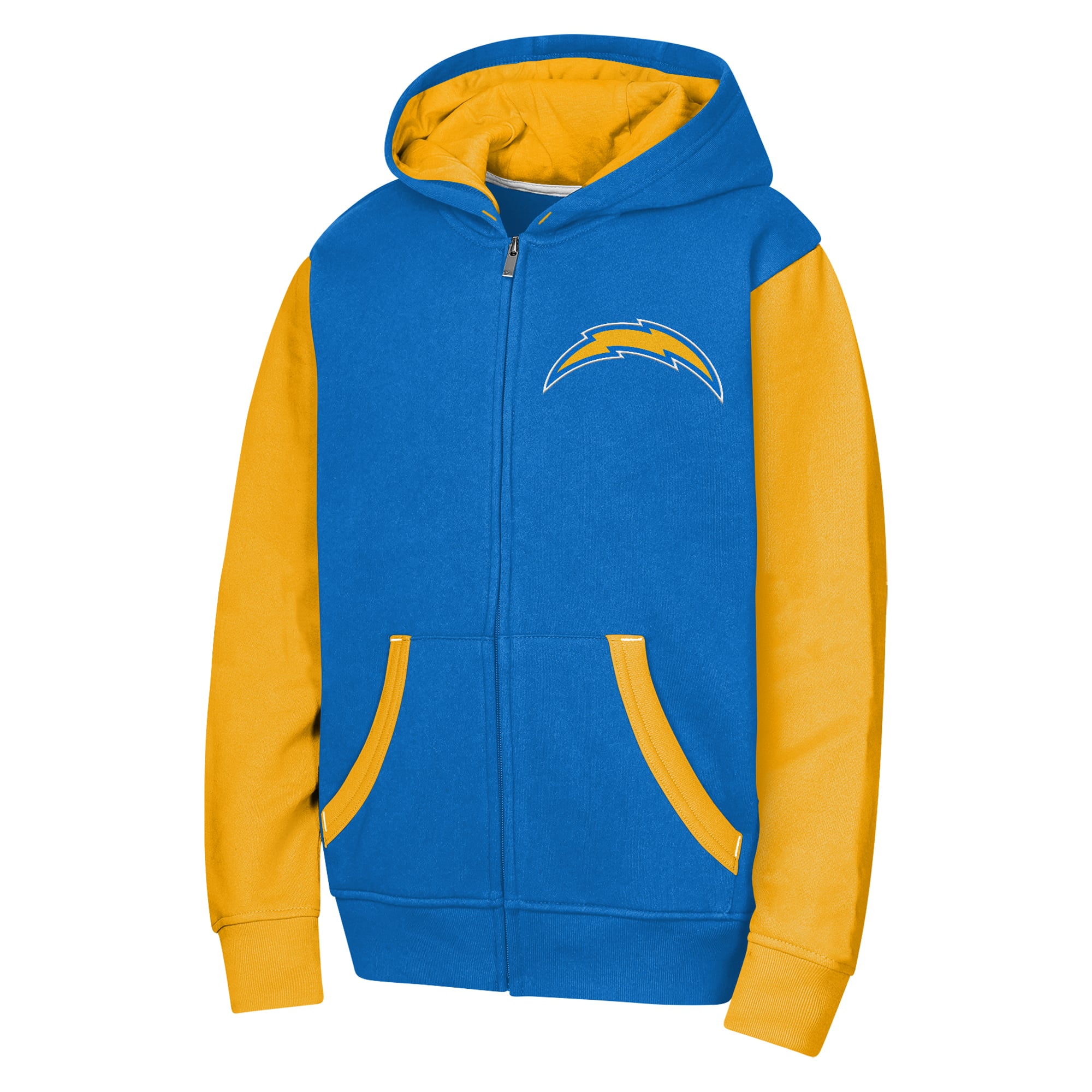 Sweat à capuche zippé Youth Outerstuff bleu poudré Los Angeles Chargers Stadium Colorblock