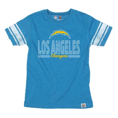 Los Angeles Chargers Wes & Willy Youth Football Jersey T-Shirt - Powder Blue