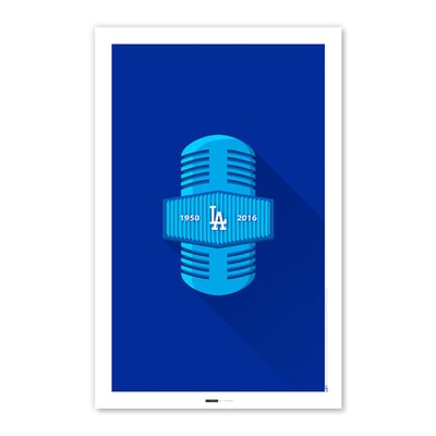  Los Angeles Dodgers 11" x 17" Minimalist Broadcaster Poster Print