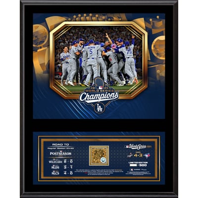  Los Angeles Dodgers Fanatics Authentic 2025 World Series Champions 12" x 15" Sublimated Plaque with a Capsule of World Series Game-Used Dirt - Limited Edition of 500