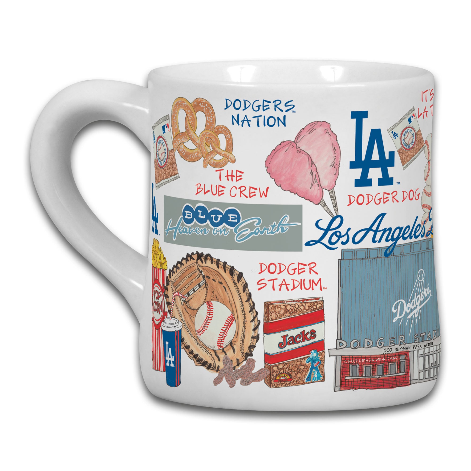 Tasse en céramique avec icône des Dodgers de Los Angeles de 20 oz