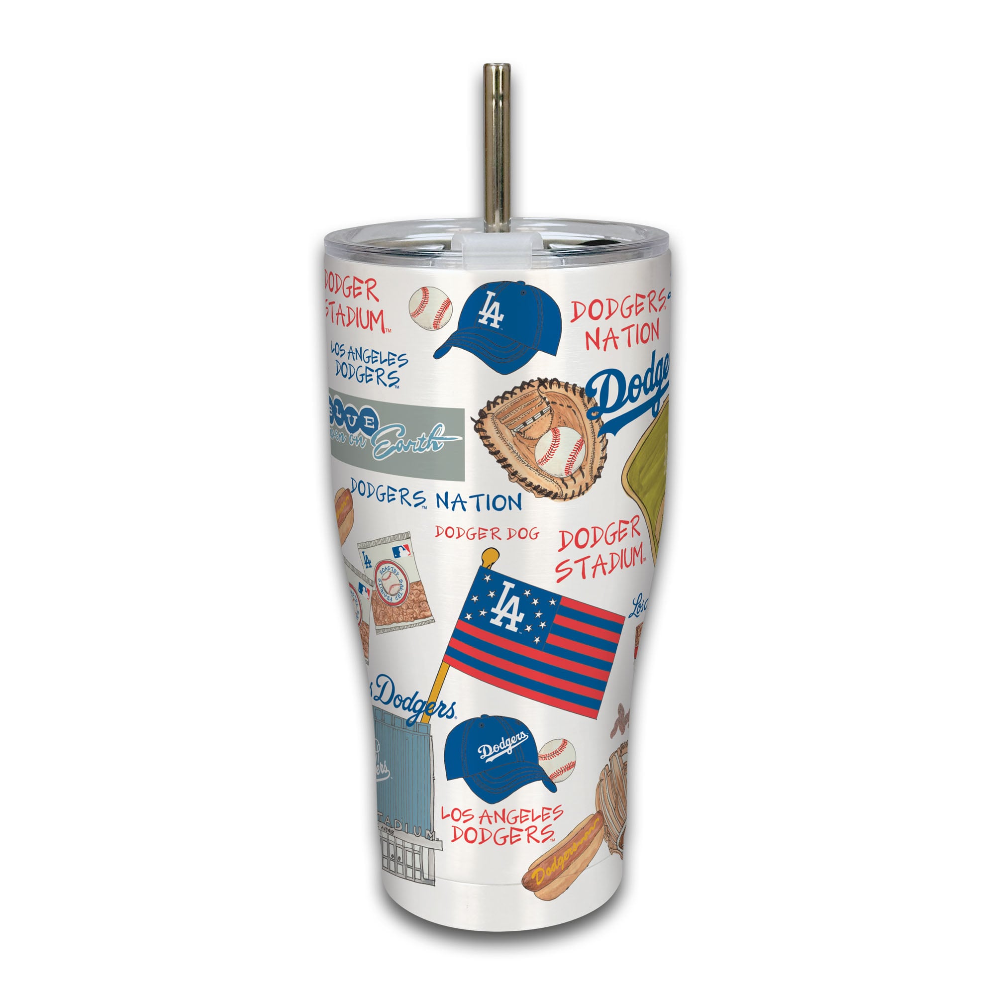 Verre à vin en acier inoxydable de 30 oz des Dodgers de Los Angeles